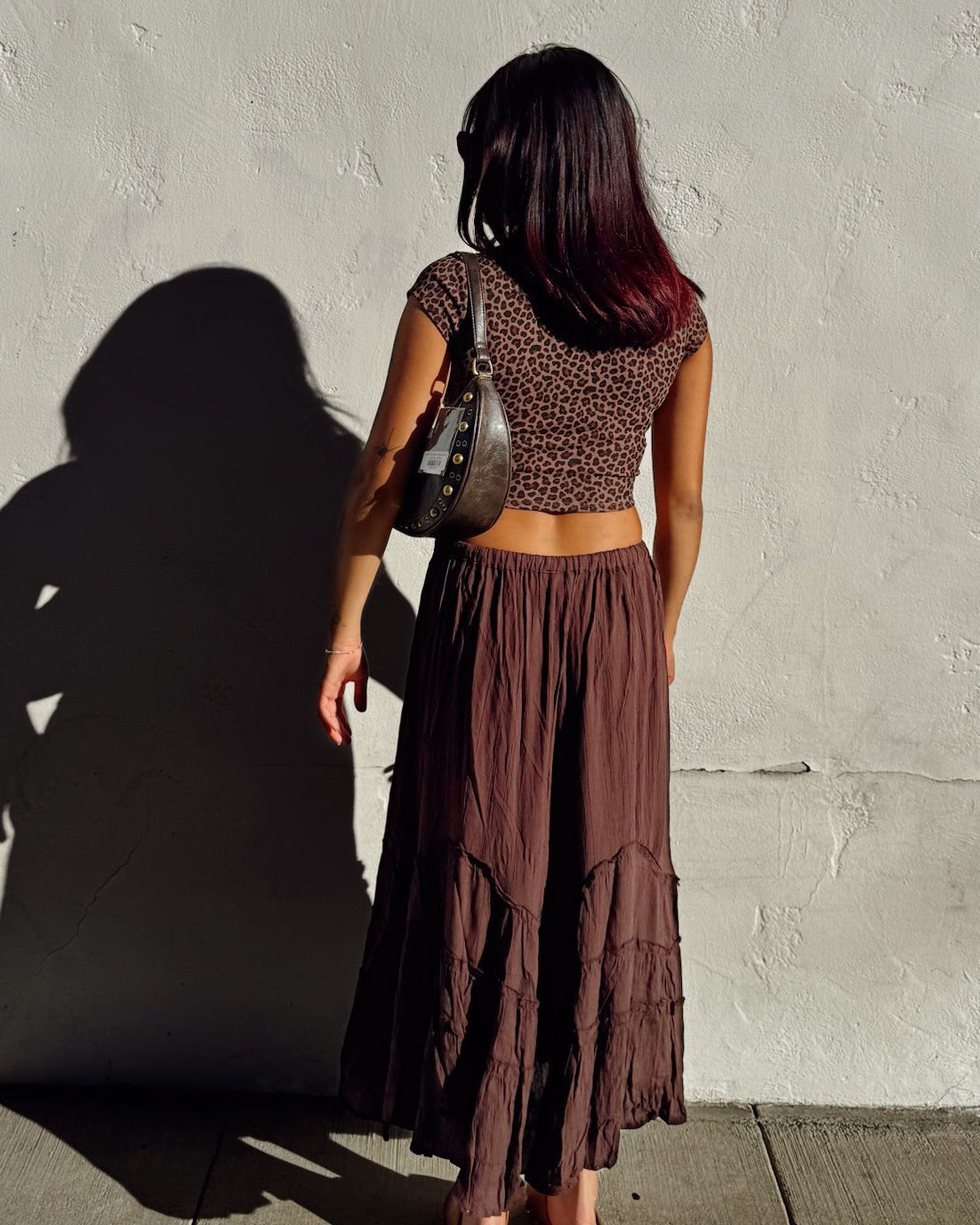 Ruffle Midi Skirt - Mocha