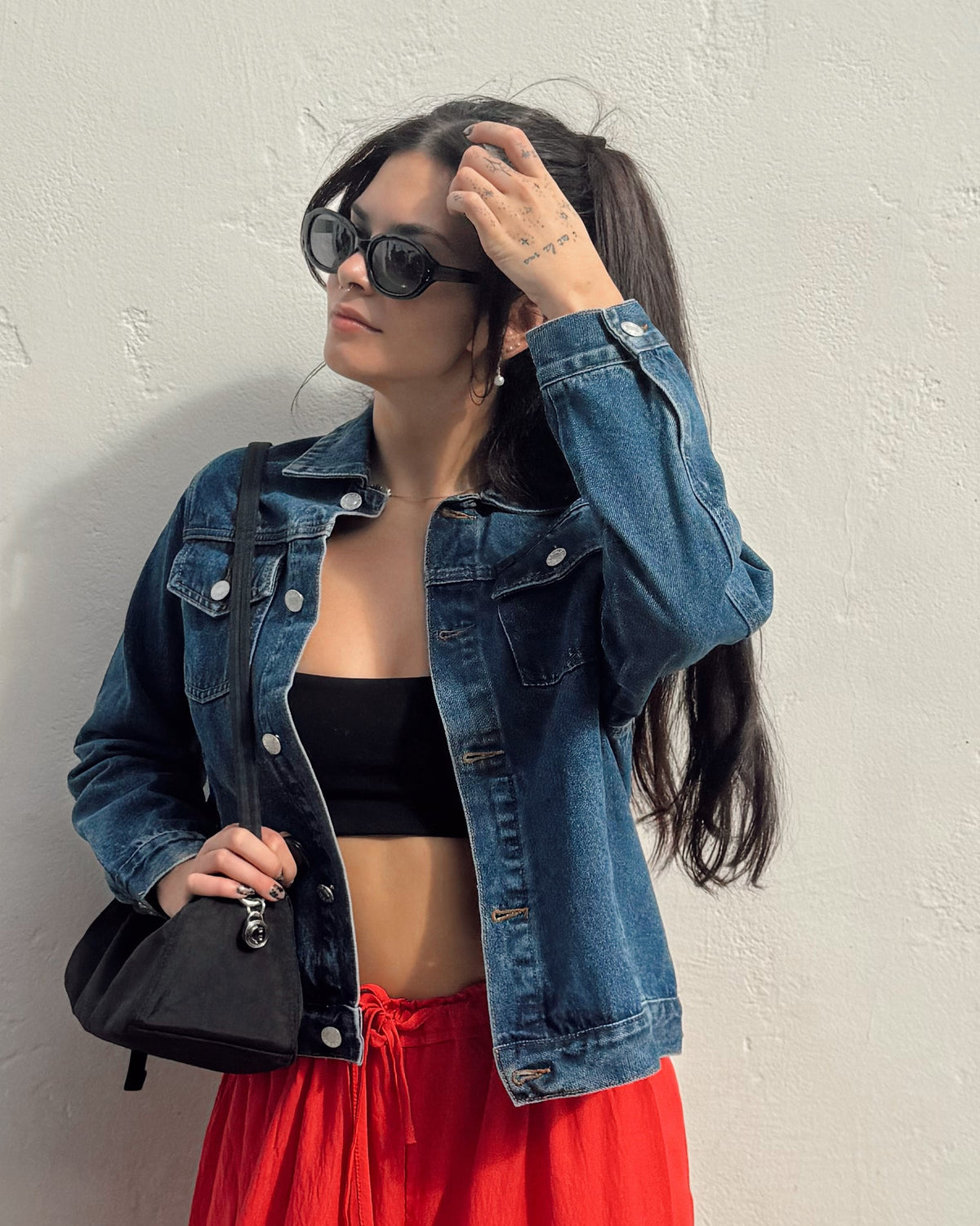 Miss America Patched Denim Jacket - Burnout