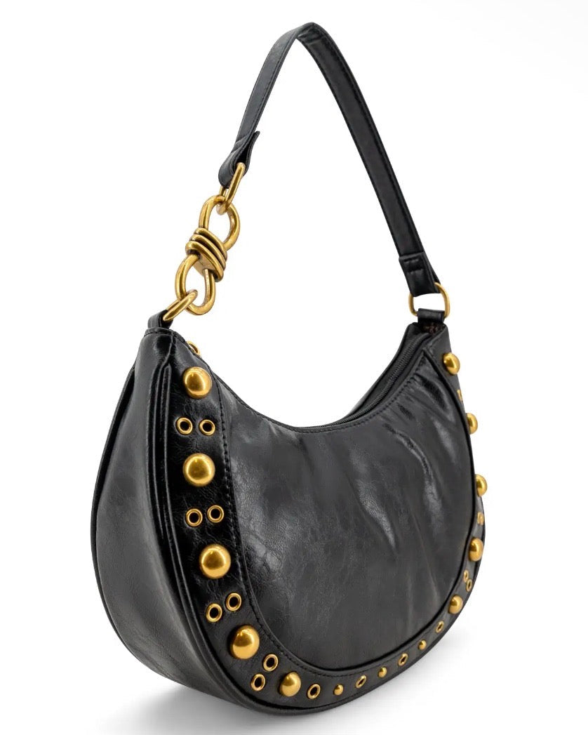 Dune Studded Crescent Bag - Burnout