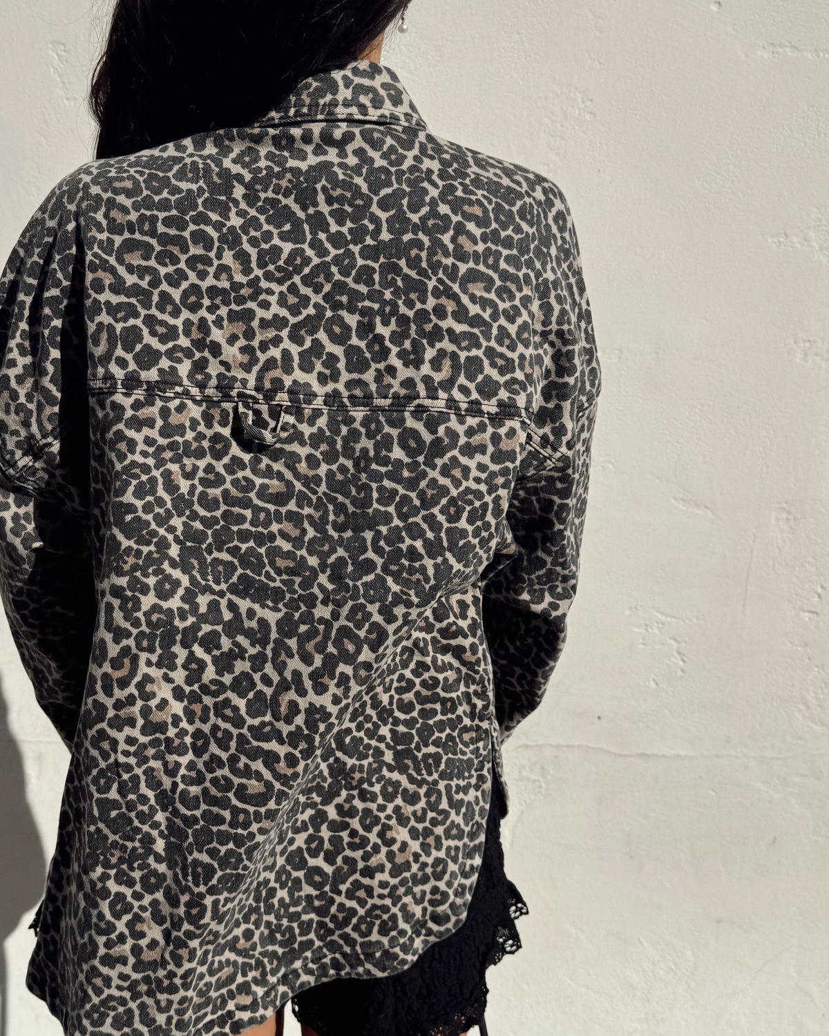 Leopard Denim Shacket - Burnout