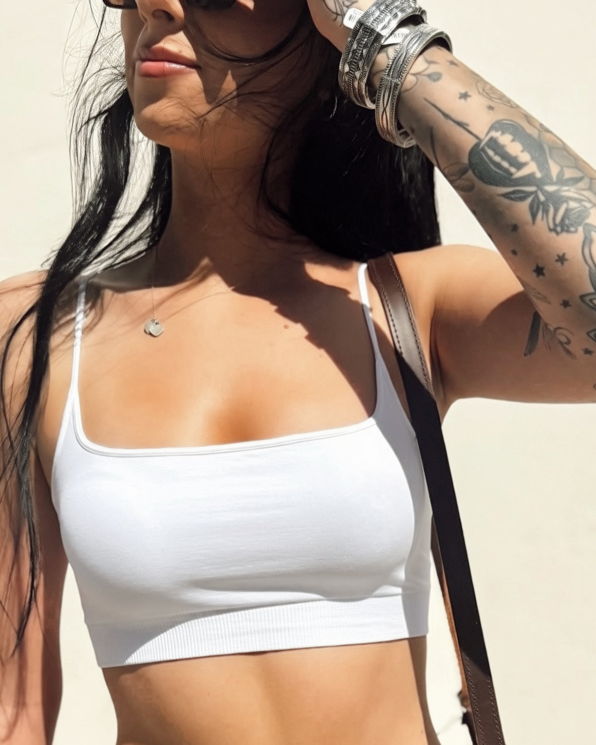 Crop Square Neck Tank - Burnout