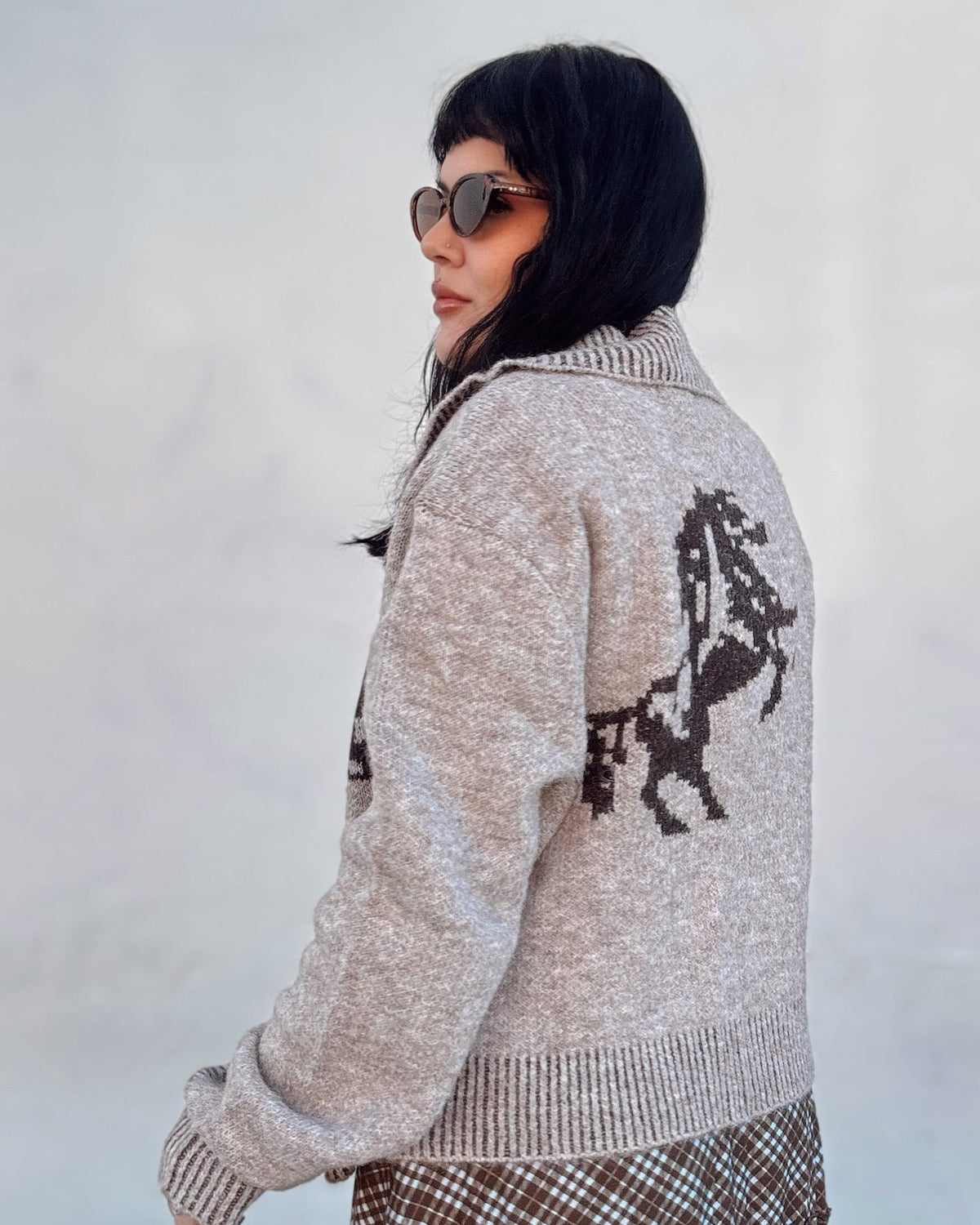 Lucky Horses Zip Cardigan