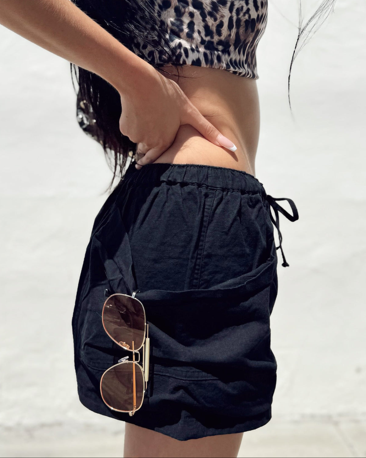 Utility Pocket Shorts - Black - Burnout