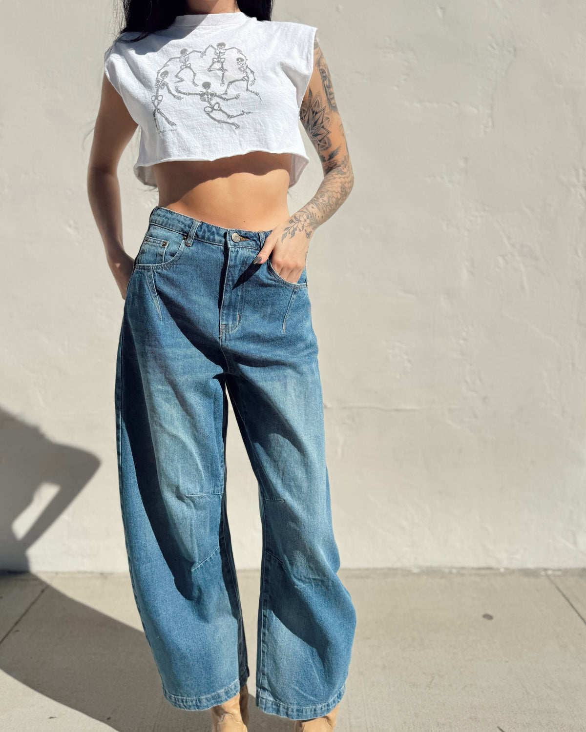 Classic Barrel Jeans - Burnout