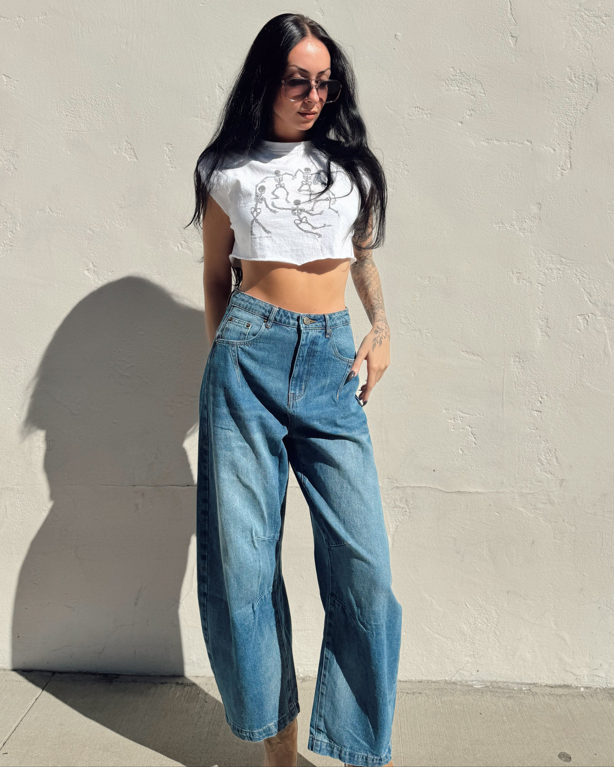 Classic Barrel Jeans - Burnout