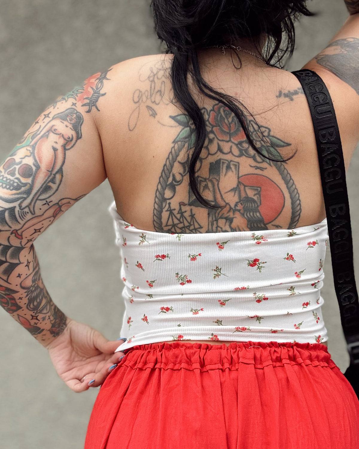 Wildflower Bandeau Top - White - Burnout