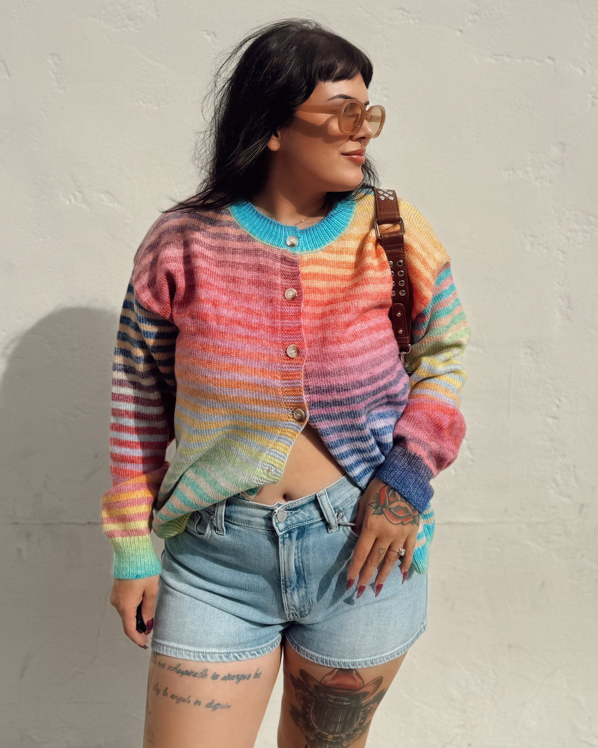 Rainbow Cardigan Sweater - Burnout