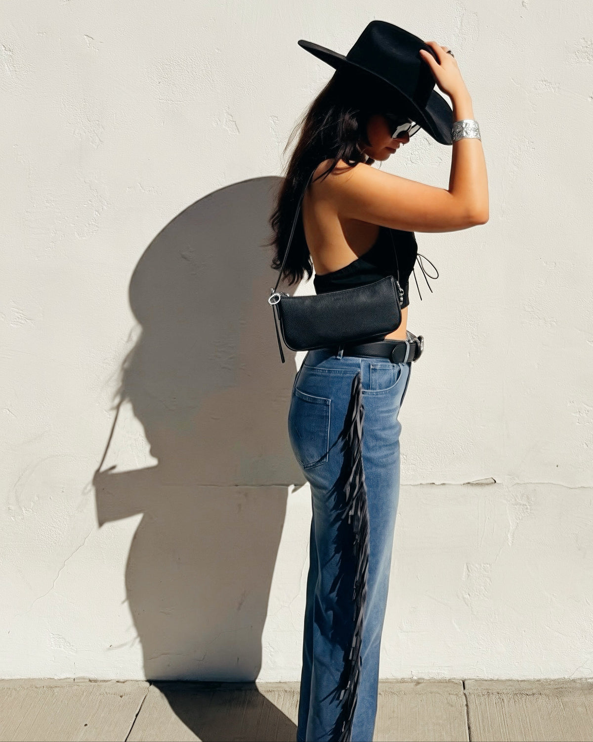 Fringe Straight Leg Jeans - Burnout