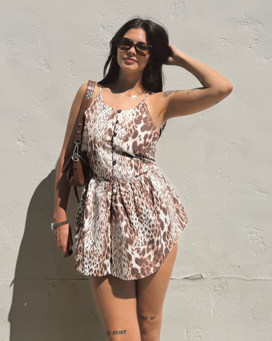 Leopard Tunic Top - Burnout