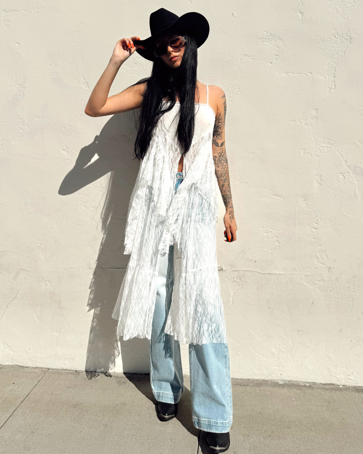 Lace Cami Maxi Top - Burnout