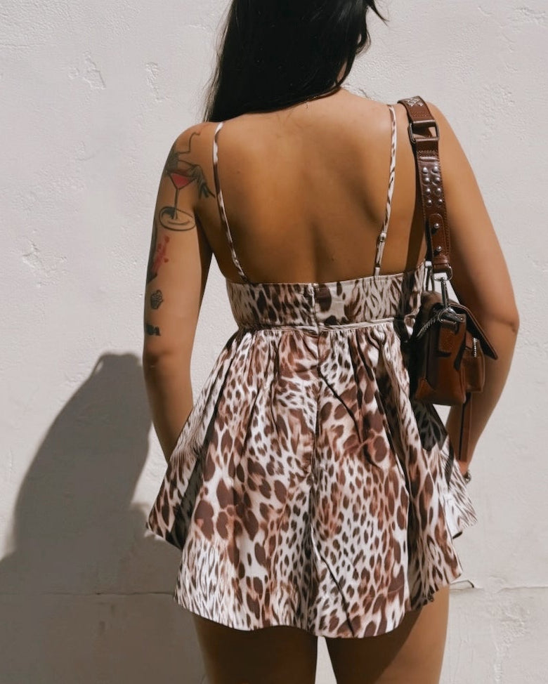Leopard Tunic Top - Burnout