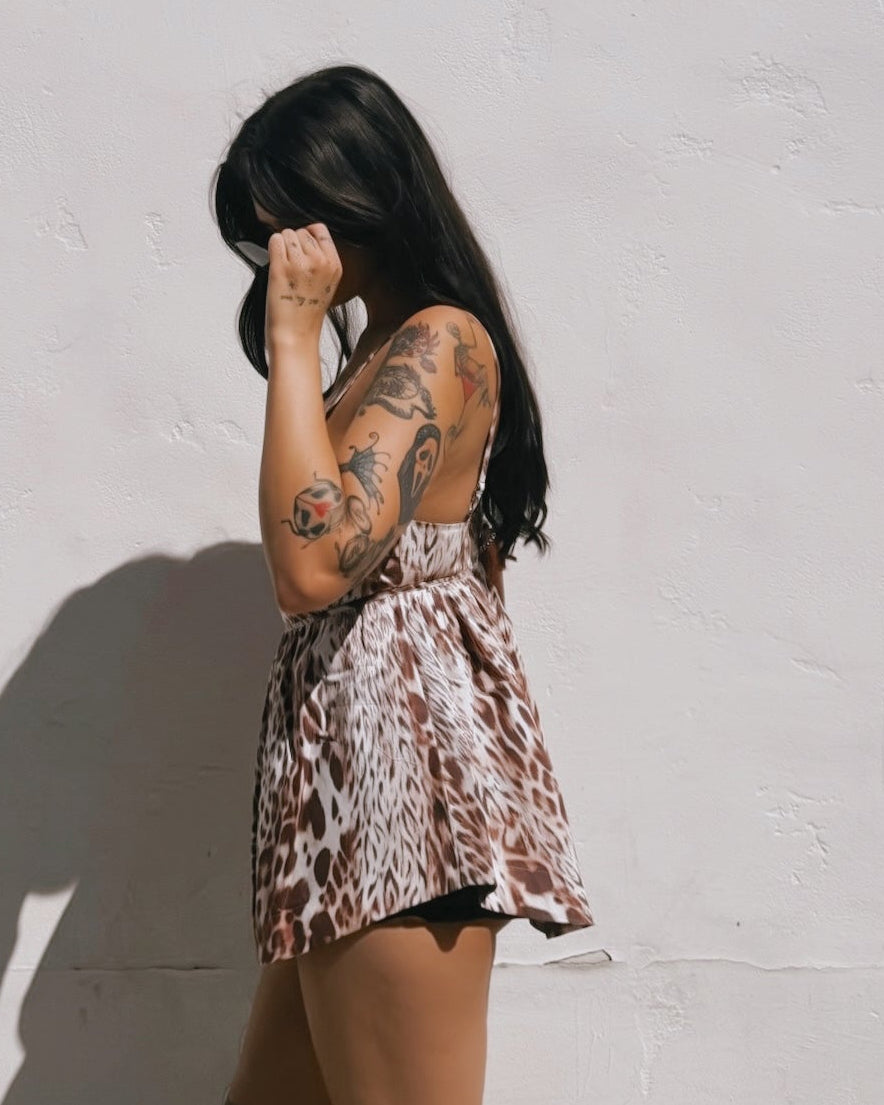 Leopard Tunic Top - Burnout