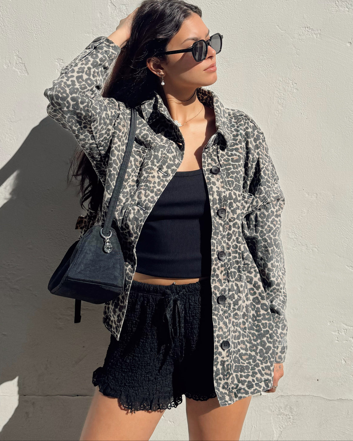 Leopard Denim Shacket - Burnout