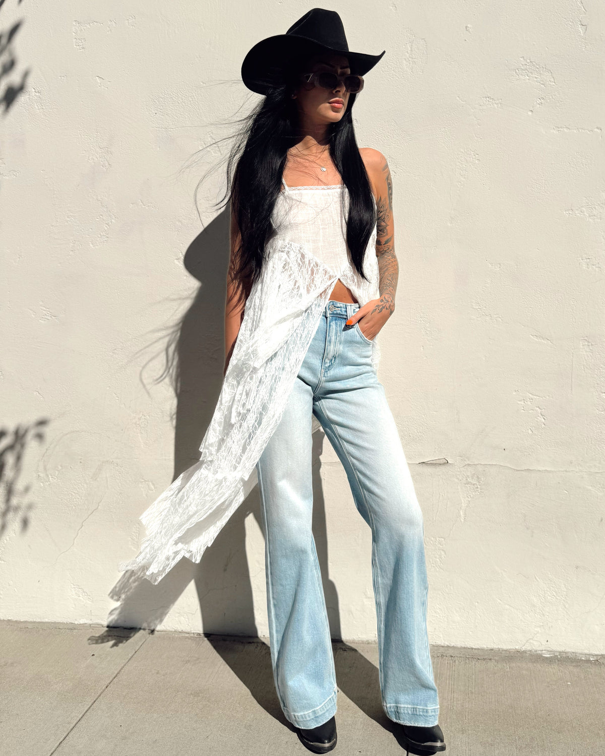 Lace Cami Maxi Top - Burnout