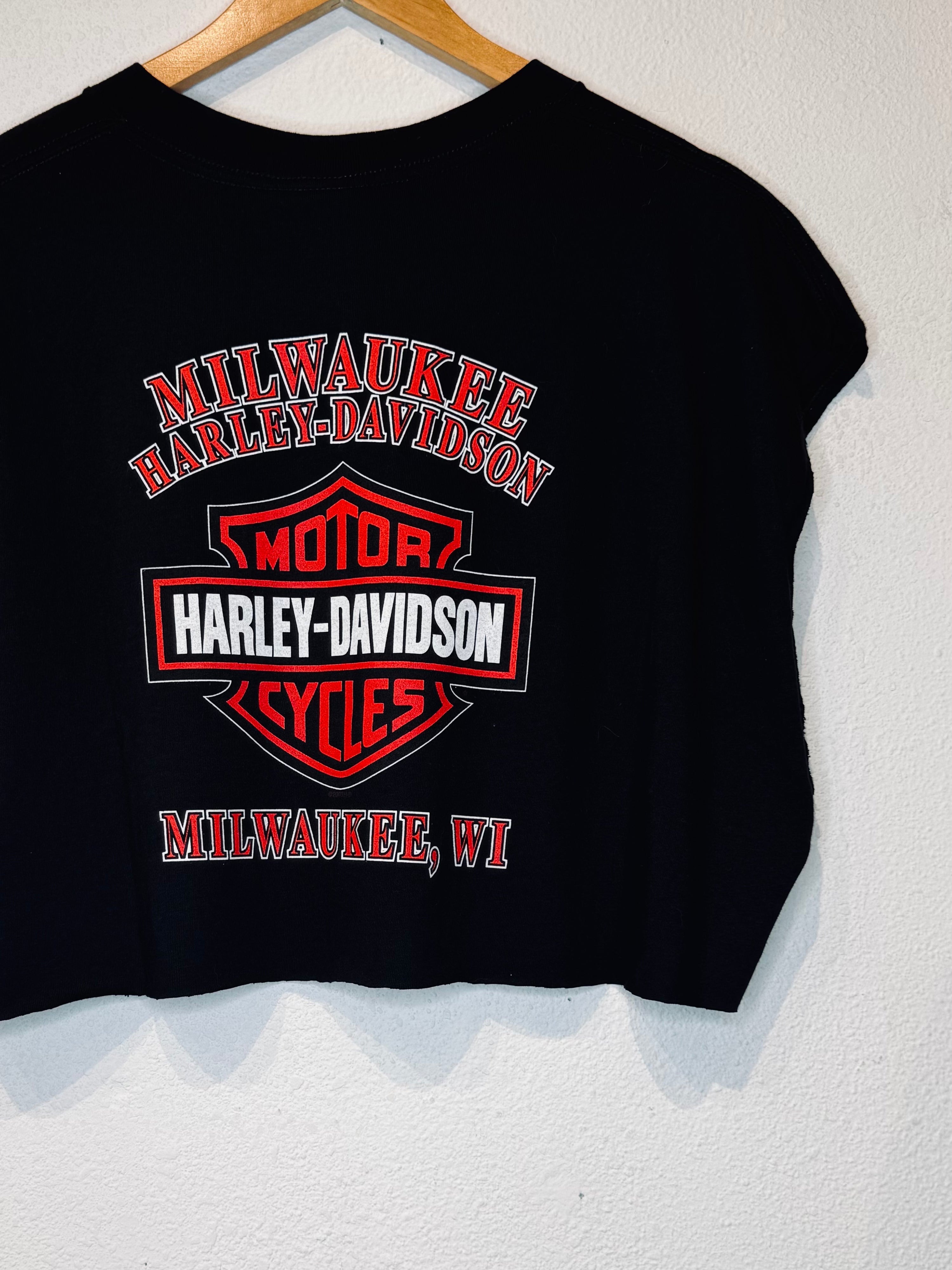 100 Years Harley Vintage Crop Tank - Burnout