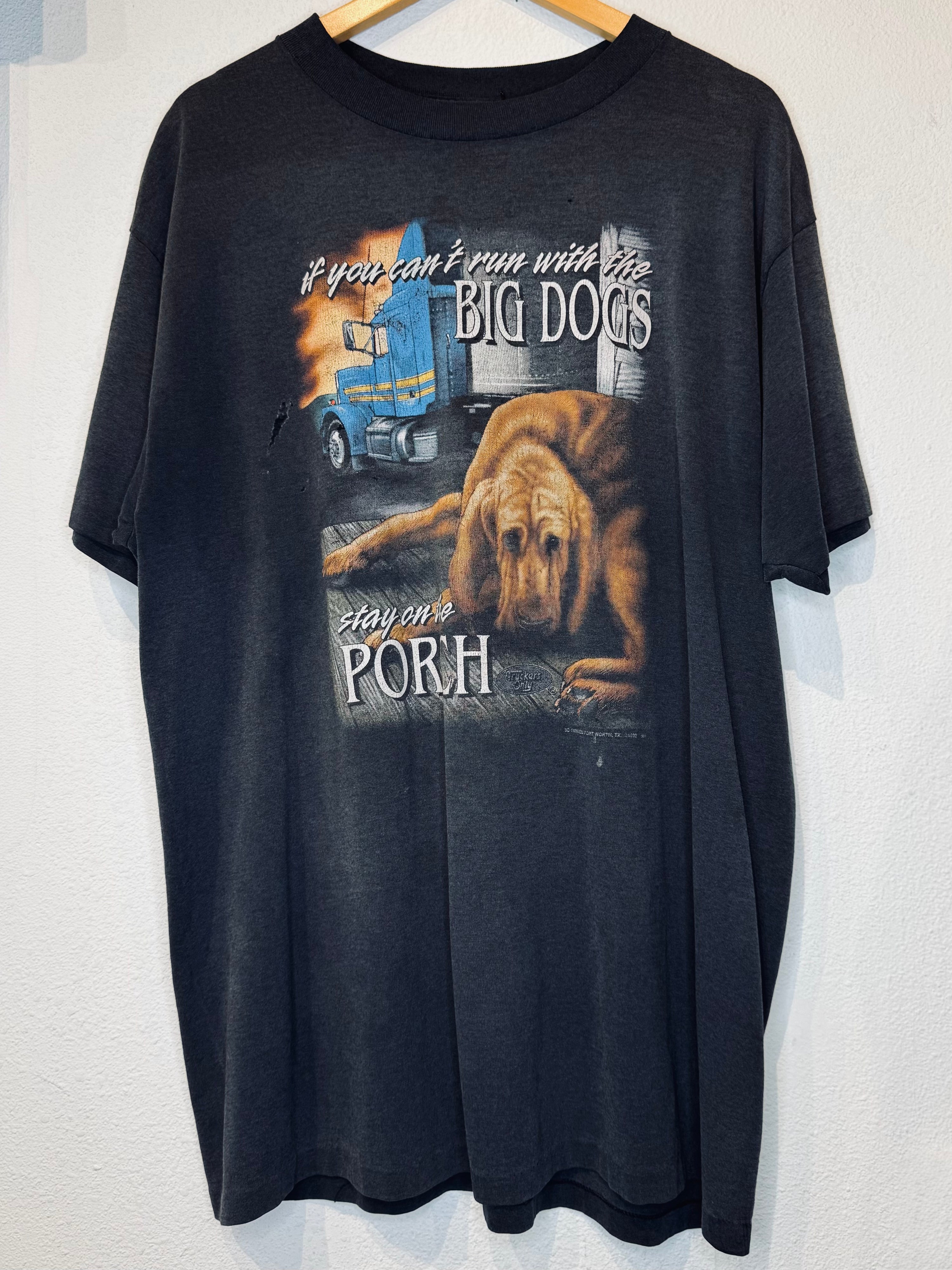 Stay on the Porch Truckers Only Vintage Tee - Burnout