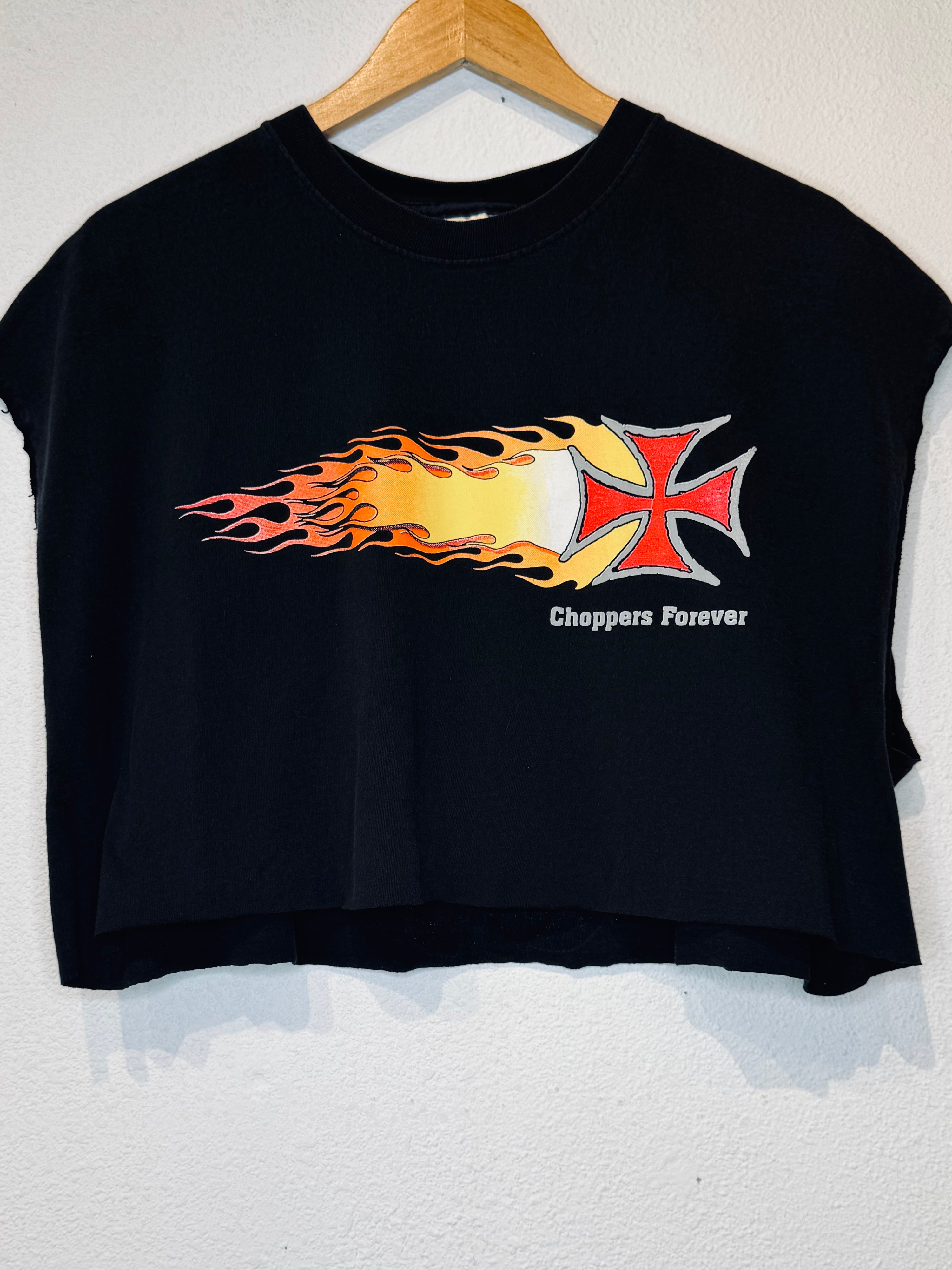 Choppers Forever Indian Vintage Crop Tank - Burnout