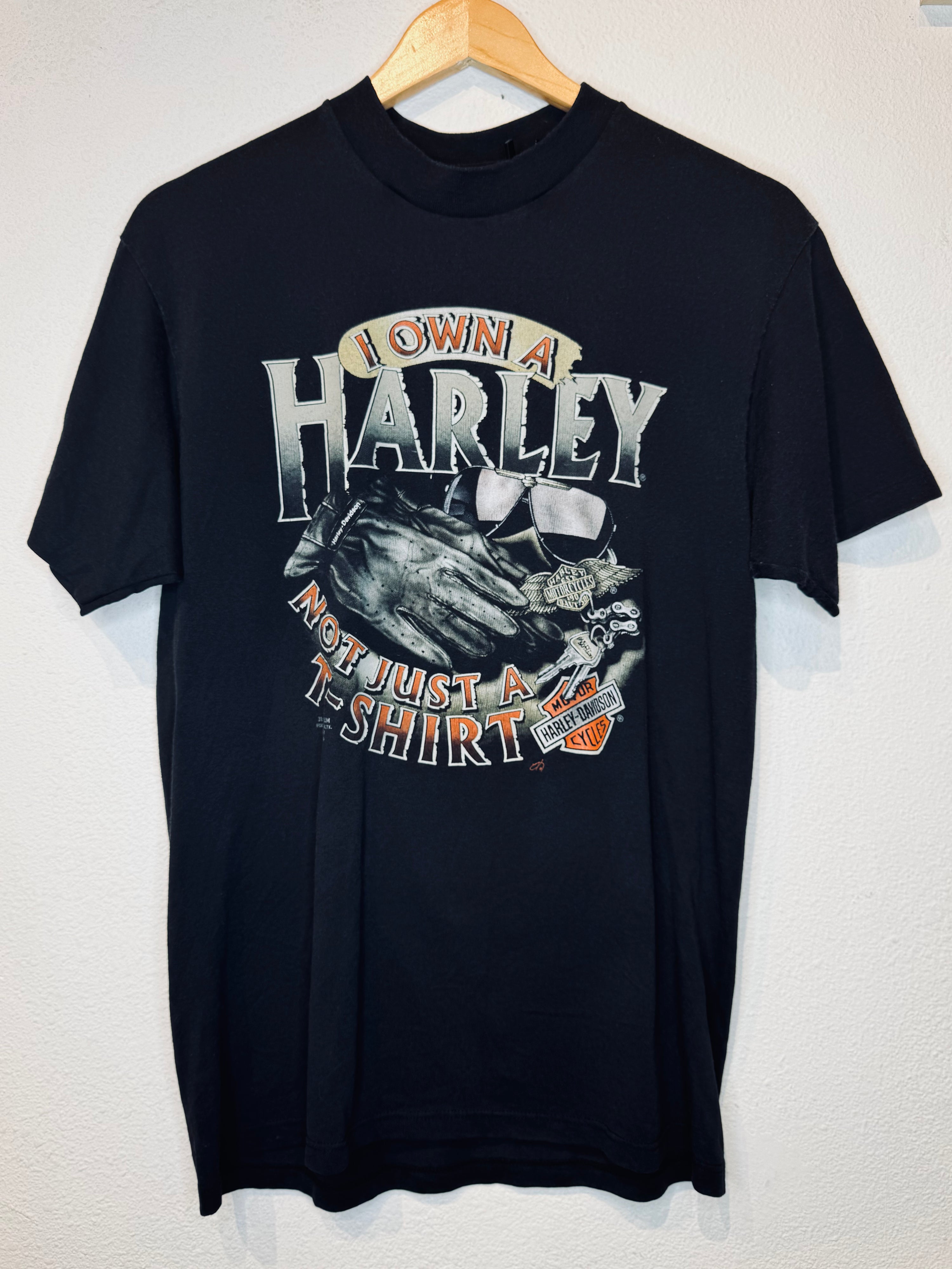 Own a Harley 3D Emblem '90 Vintage Tee - Burnout