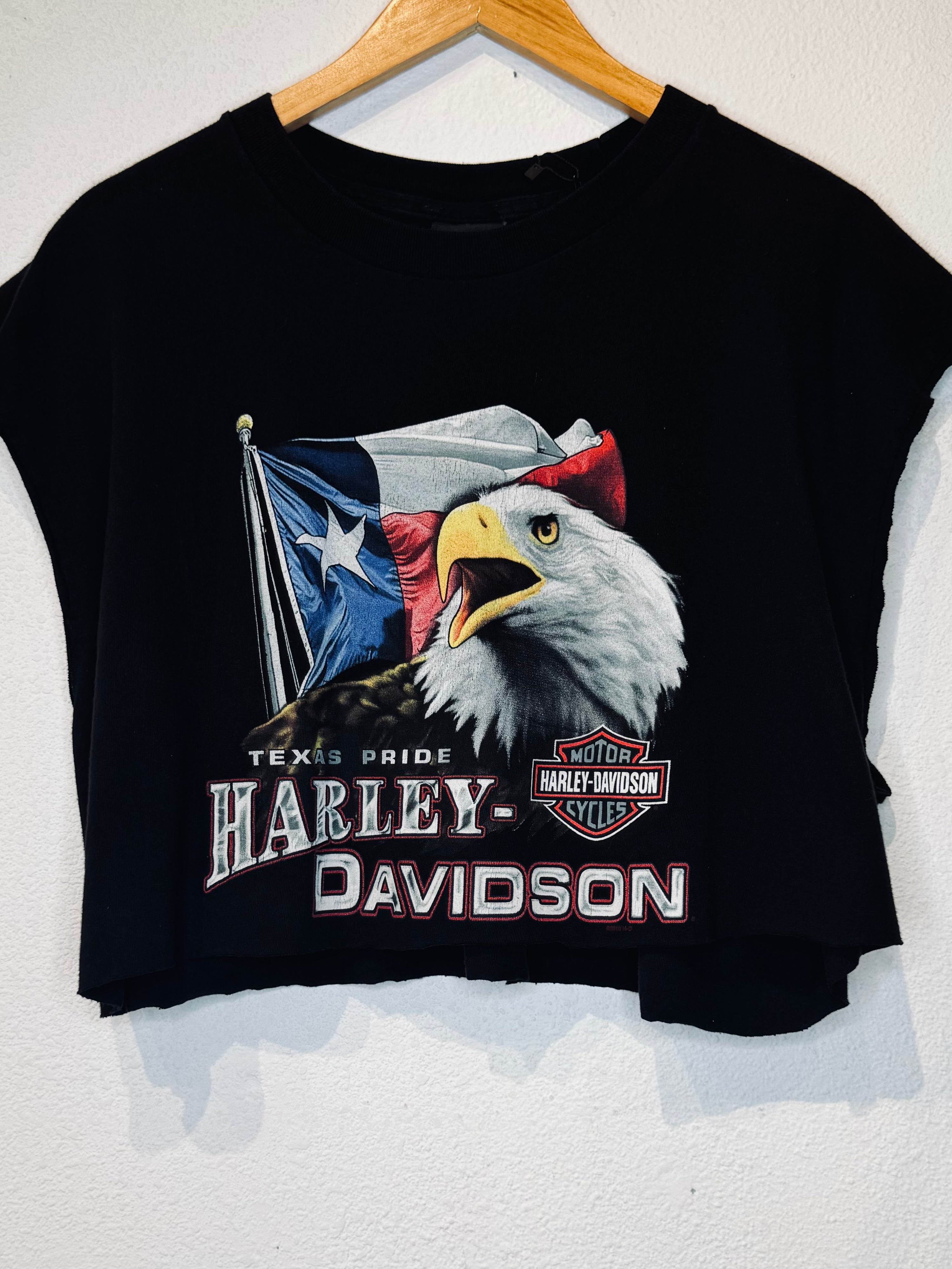 Texas Harley Vintage Crop Tank - Burnout
