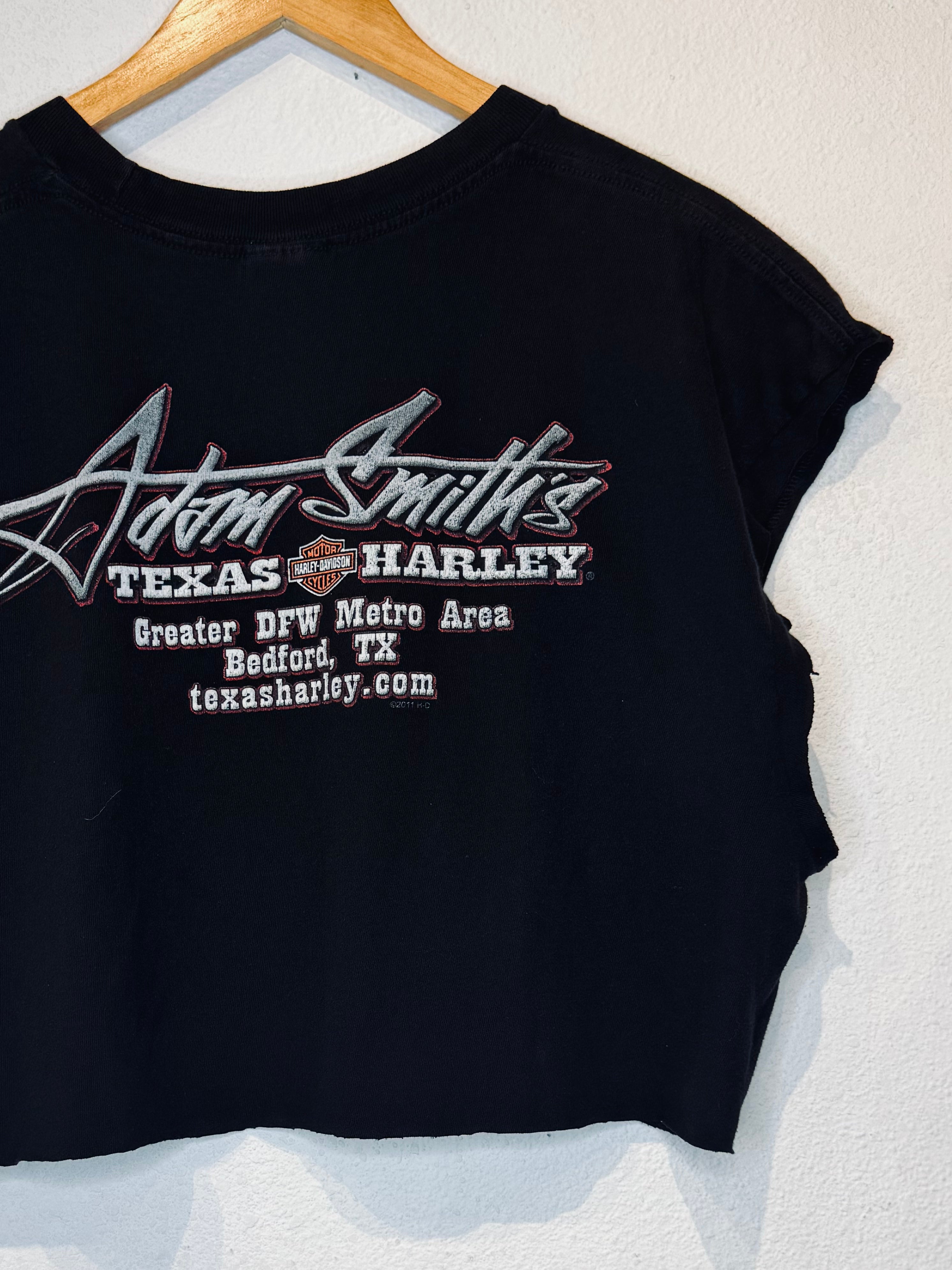 Texas Harley Vintage Crop Tank - Burnout