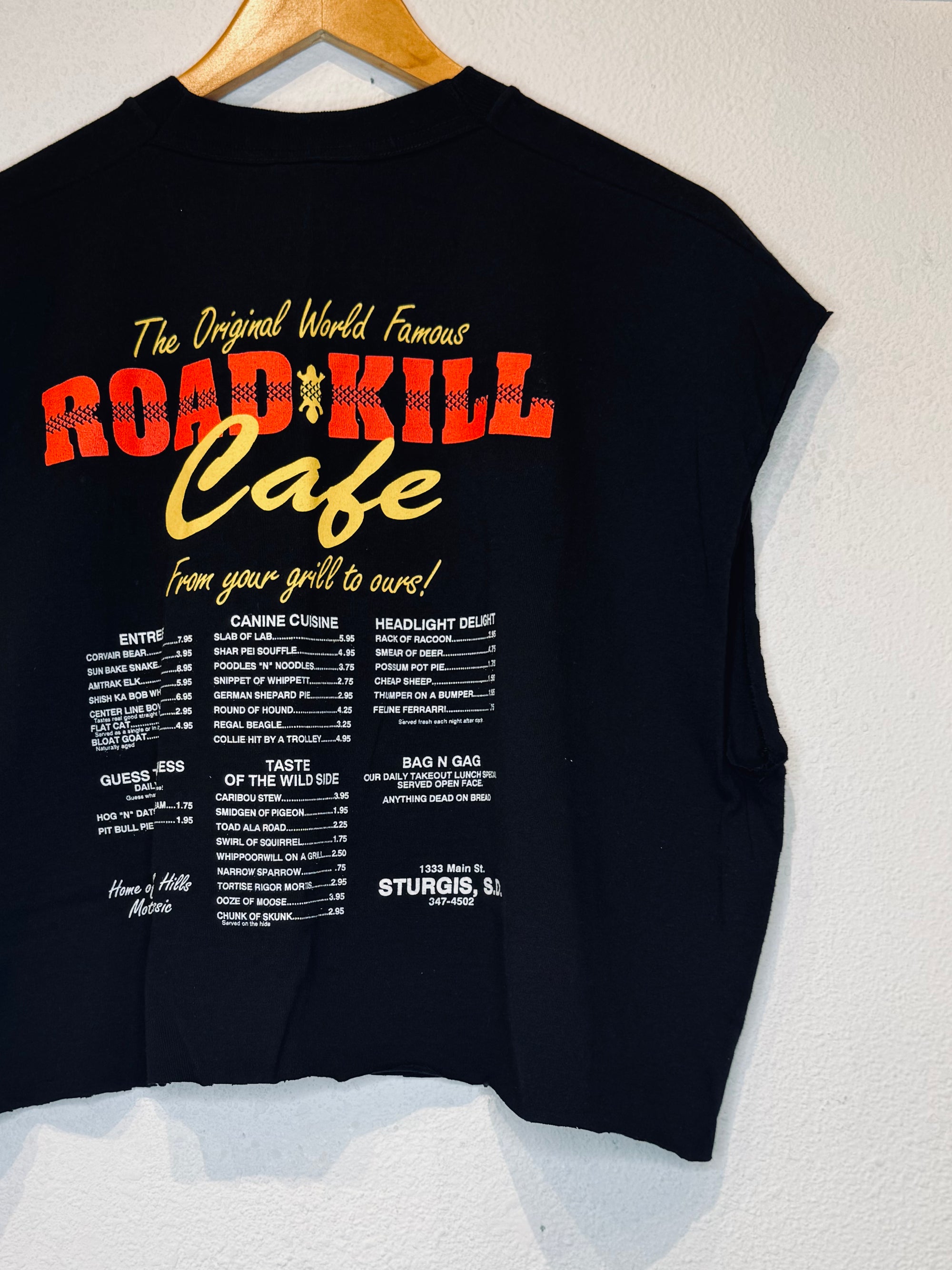 Road Kill Cafe Vintage Crop Tank - Burnout