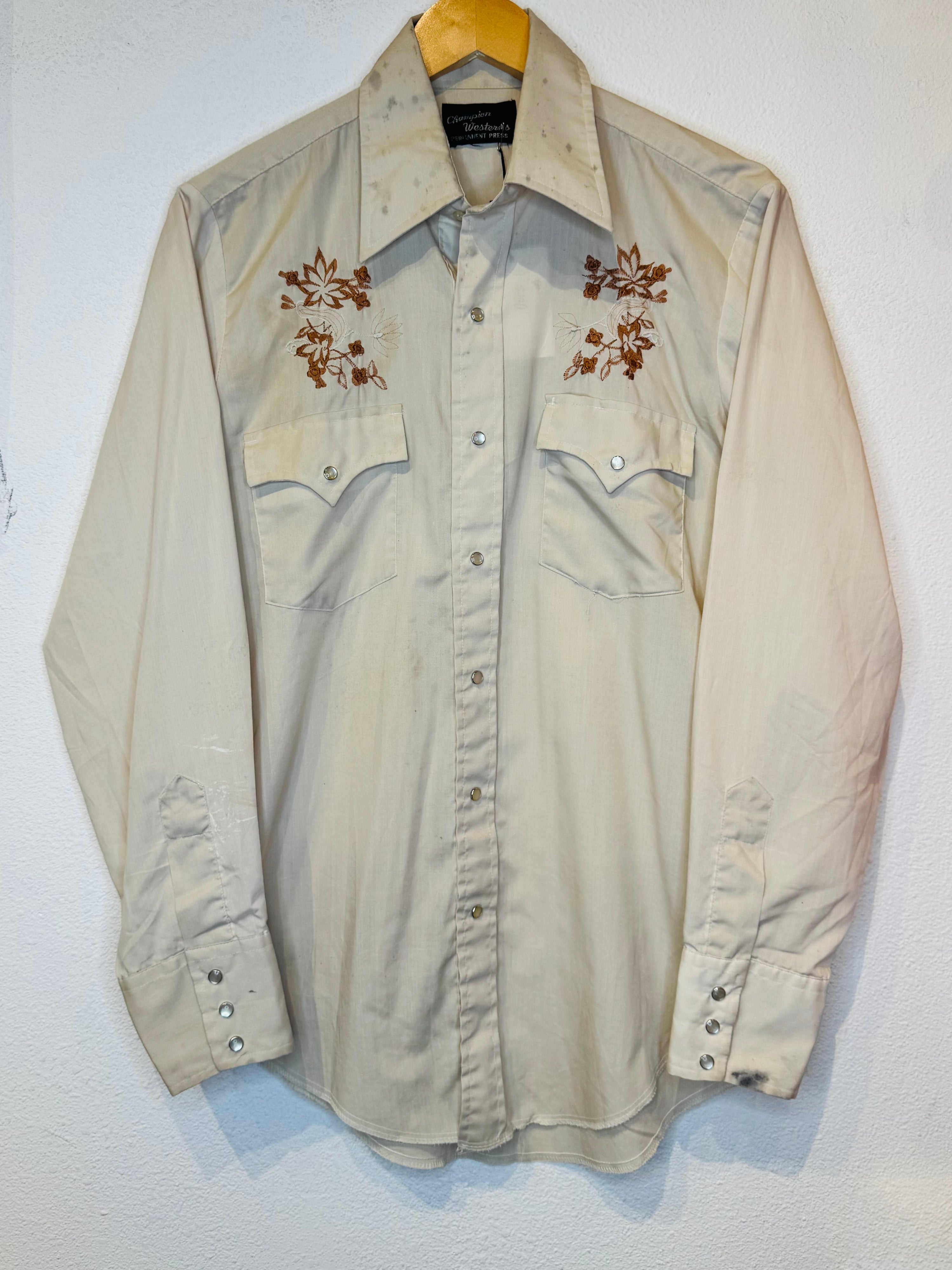 Floral Vintage Pearl Snap - Burnout