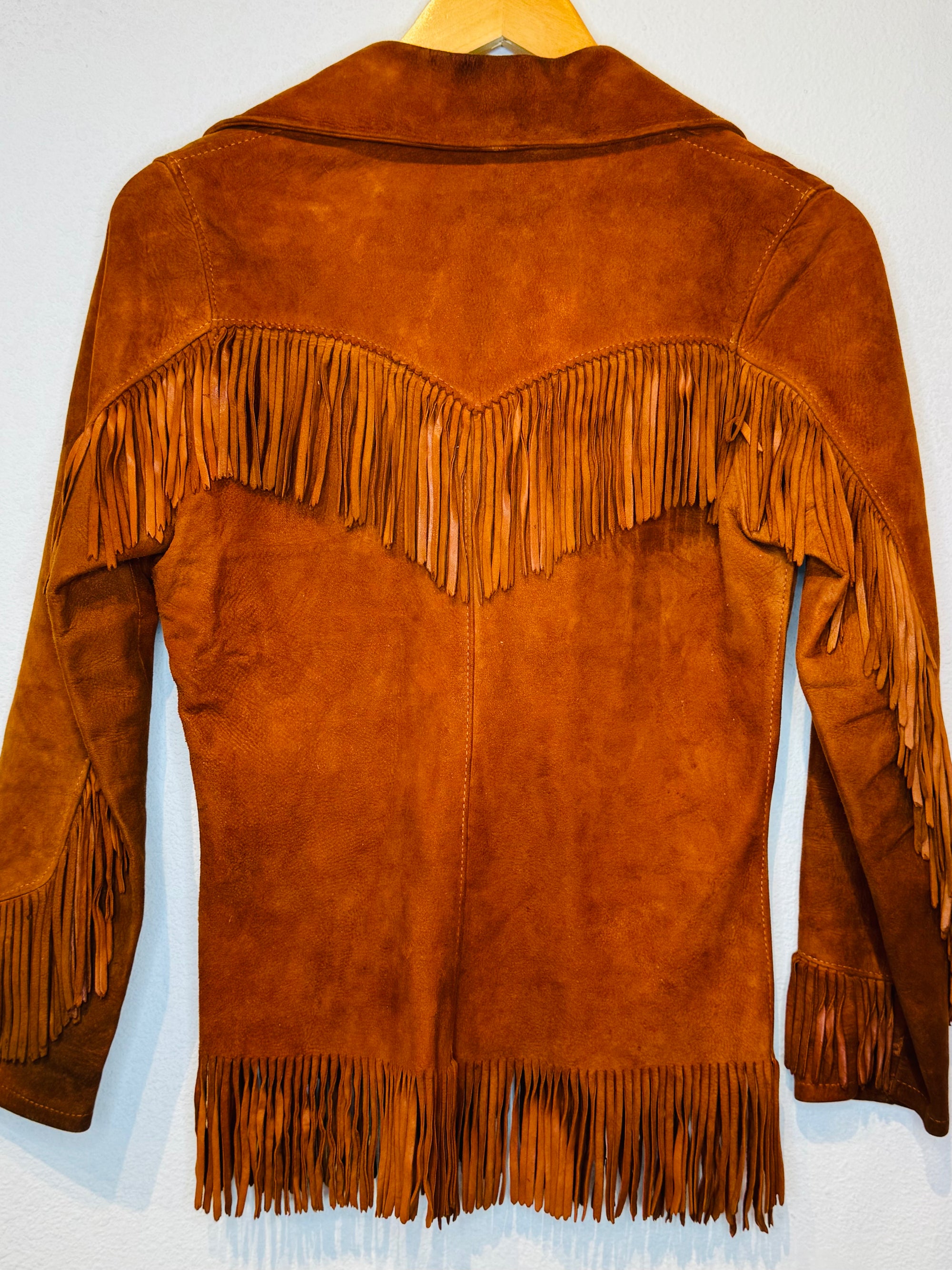 Suede Fringe Vintage Jacket - Burnout