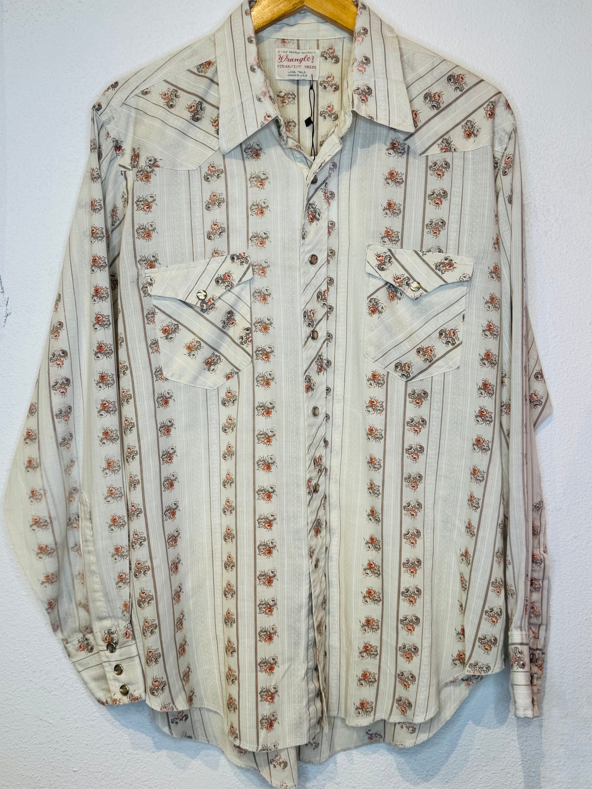 Wrangler Floral Vintage Pearl Snap - Burnout