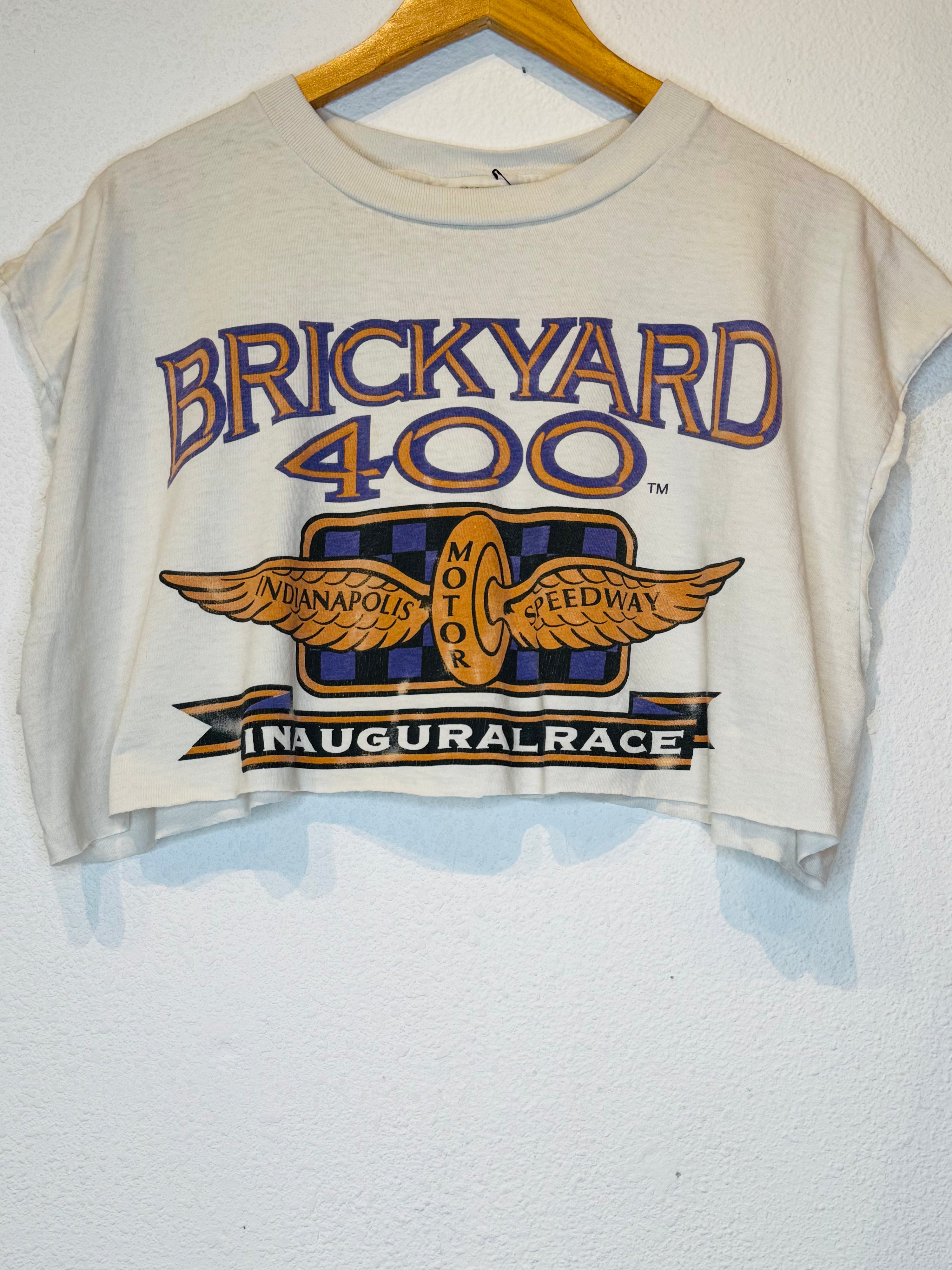 Brickyard 400 Vintage Crop Tank - Burnout