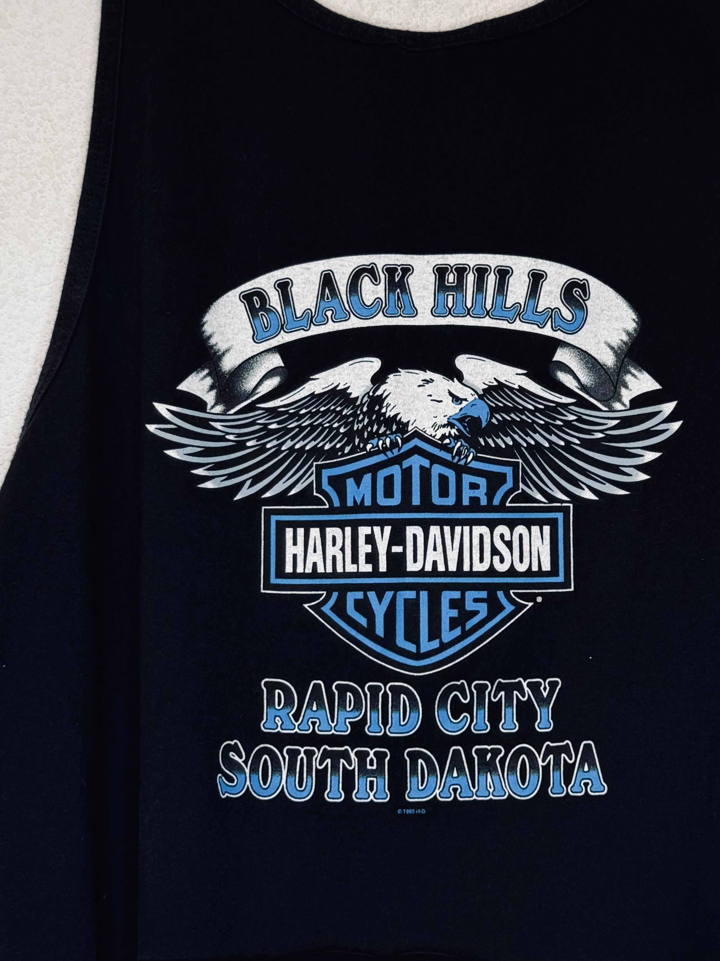 Rapid City Harley Vintage Crop Tank - Burnout