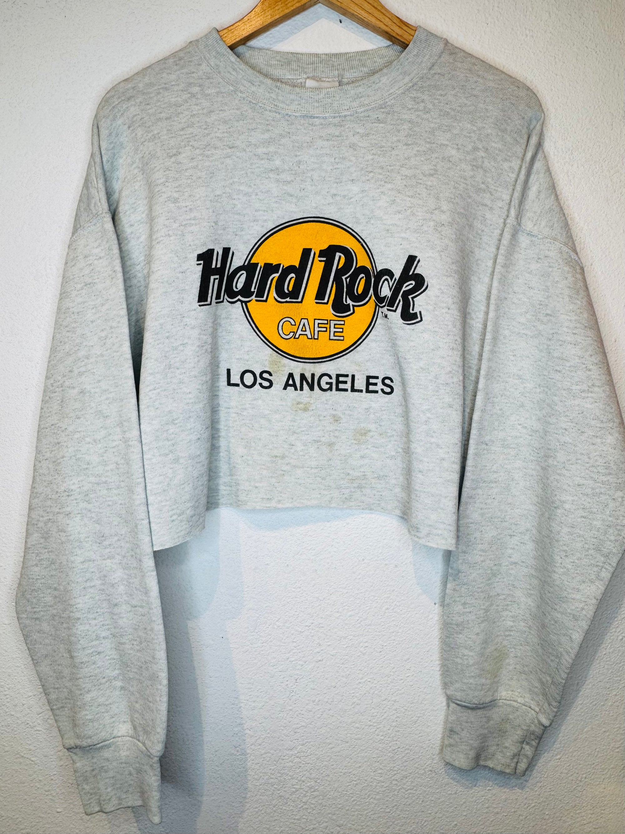 Hard Rock LA Vintage Crop Crewneck - Burnout