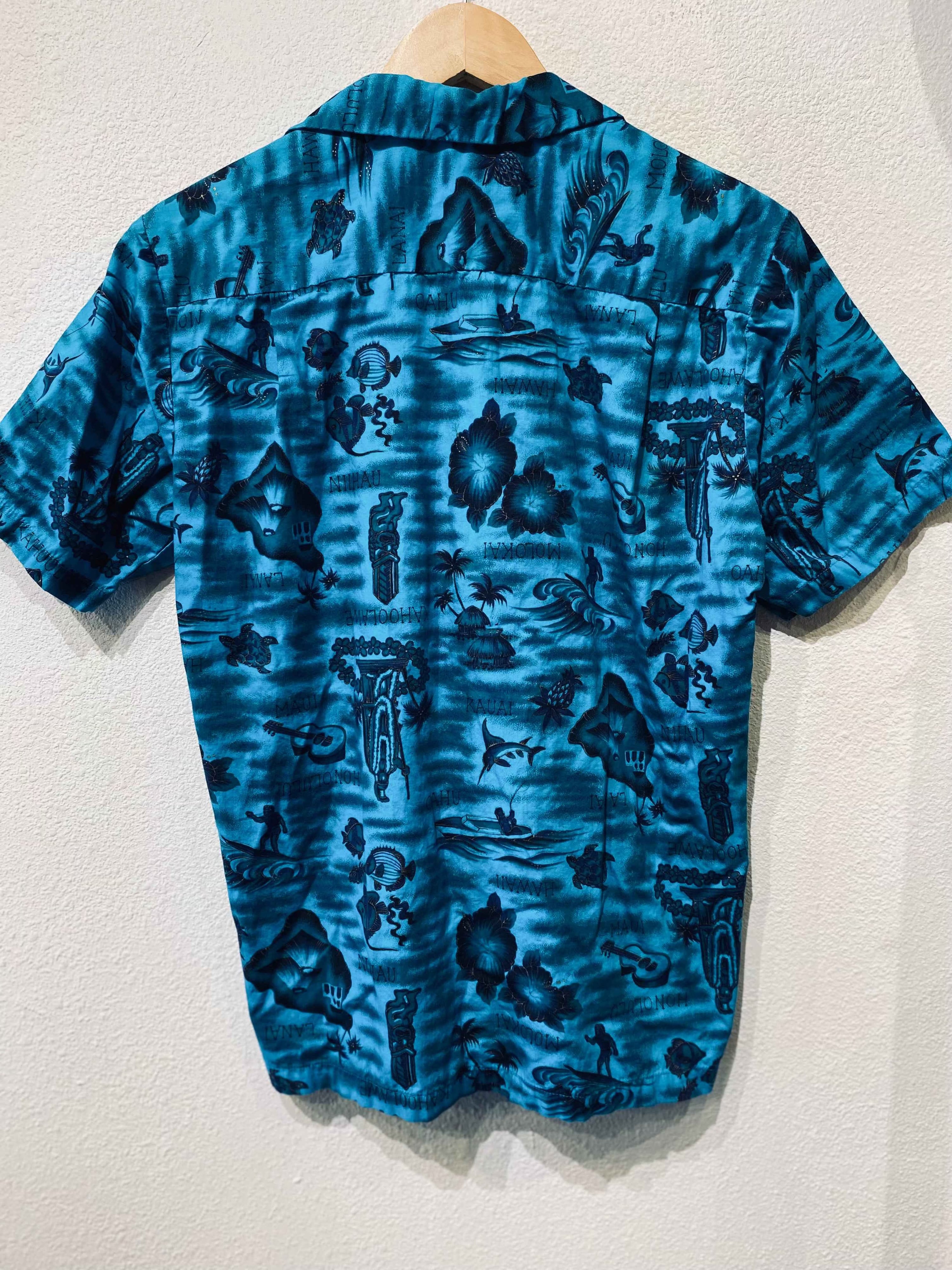 Hawaii Blue Vintage Button Up