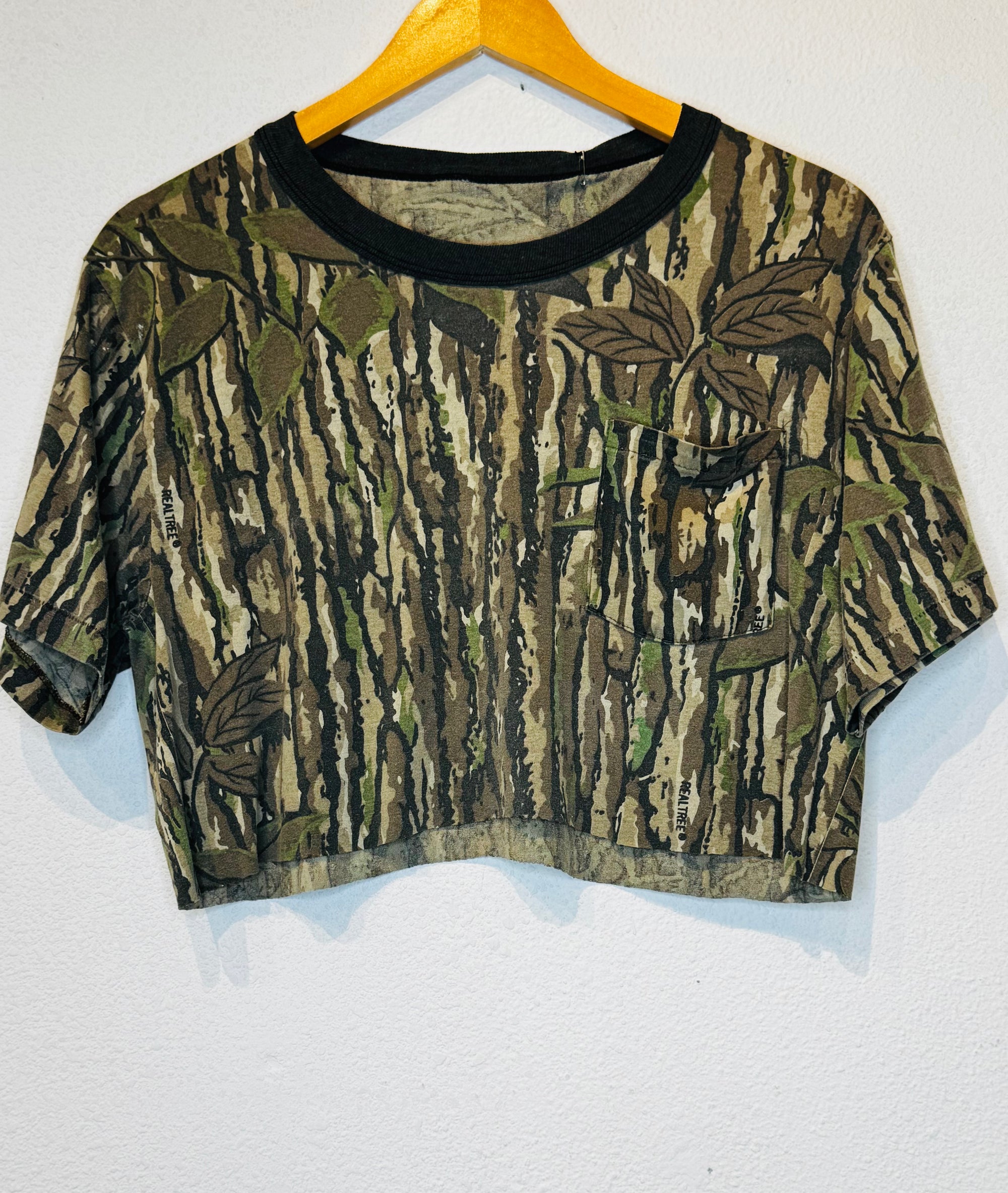 Tree Camo Ringer Vintage Crop Tank