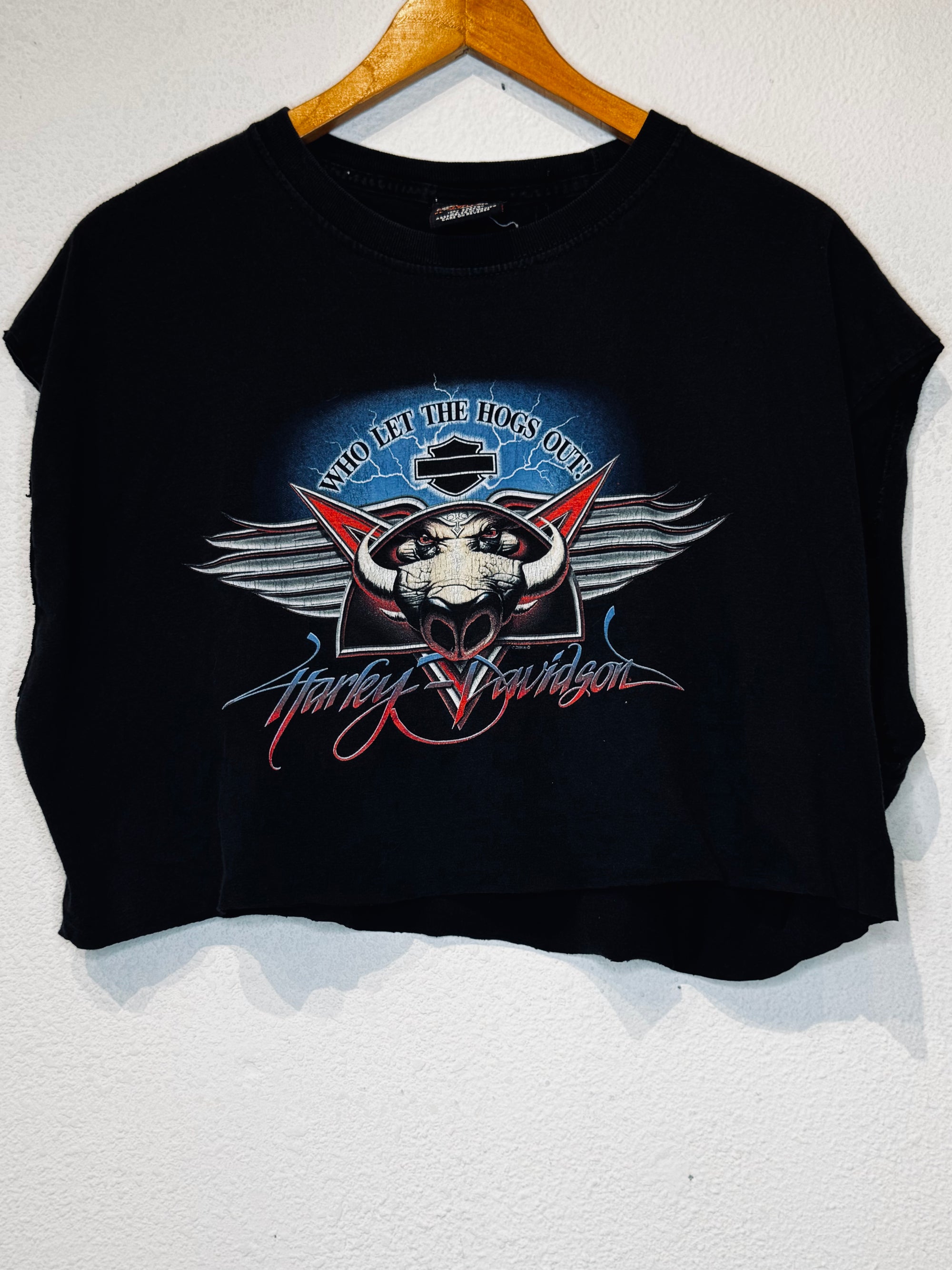 Hogs Out Harley Vintage Crop Tank