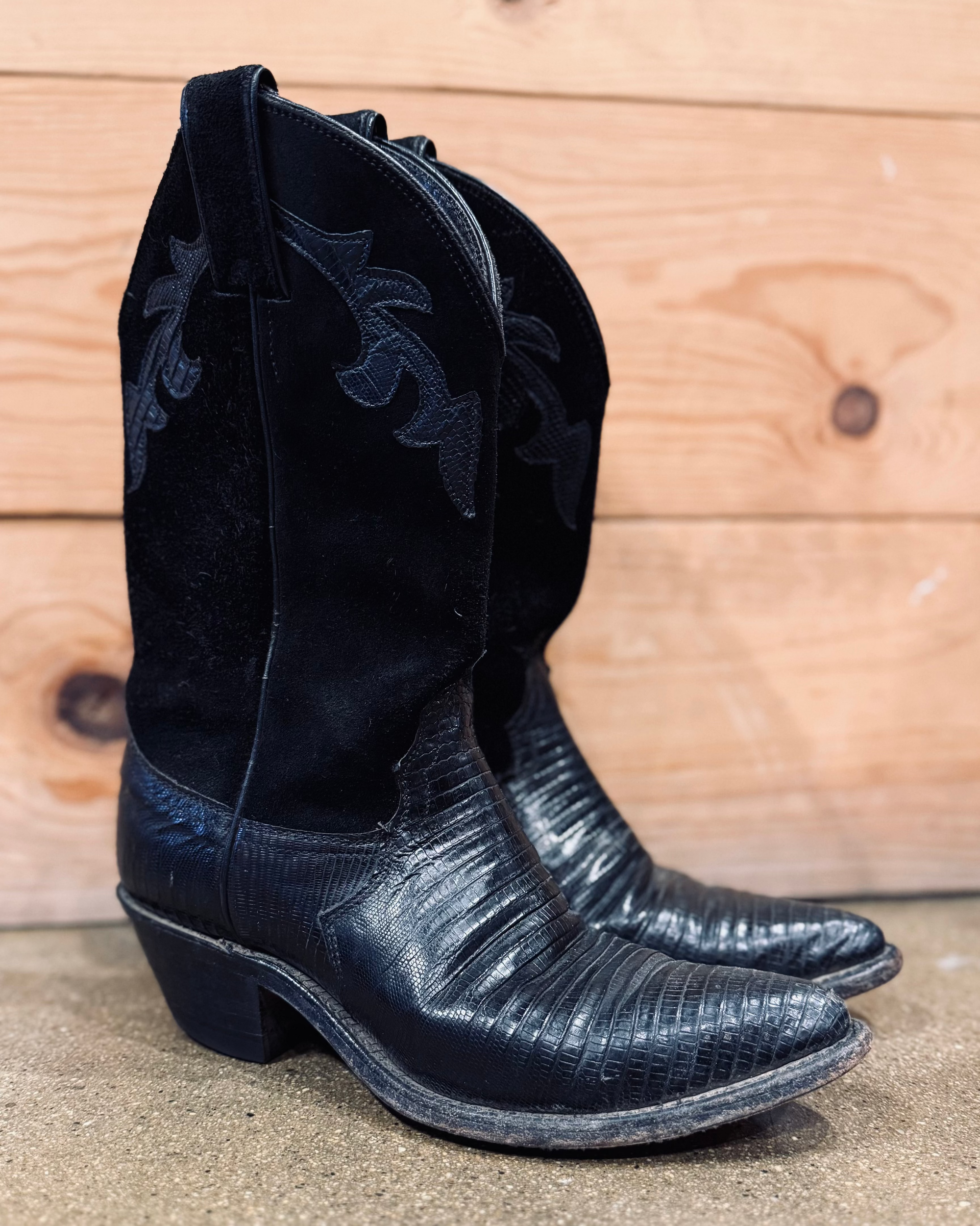 Justin Suede and Leather Cowboy Boot - Burnout