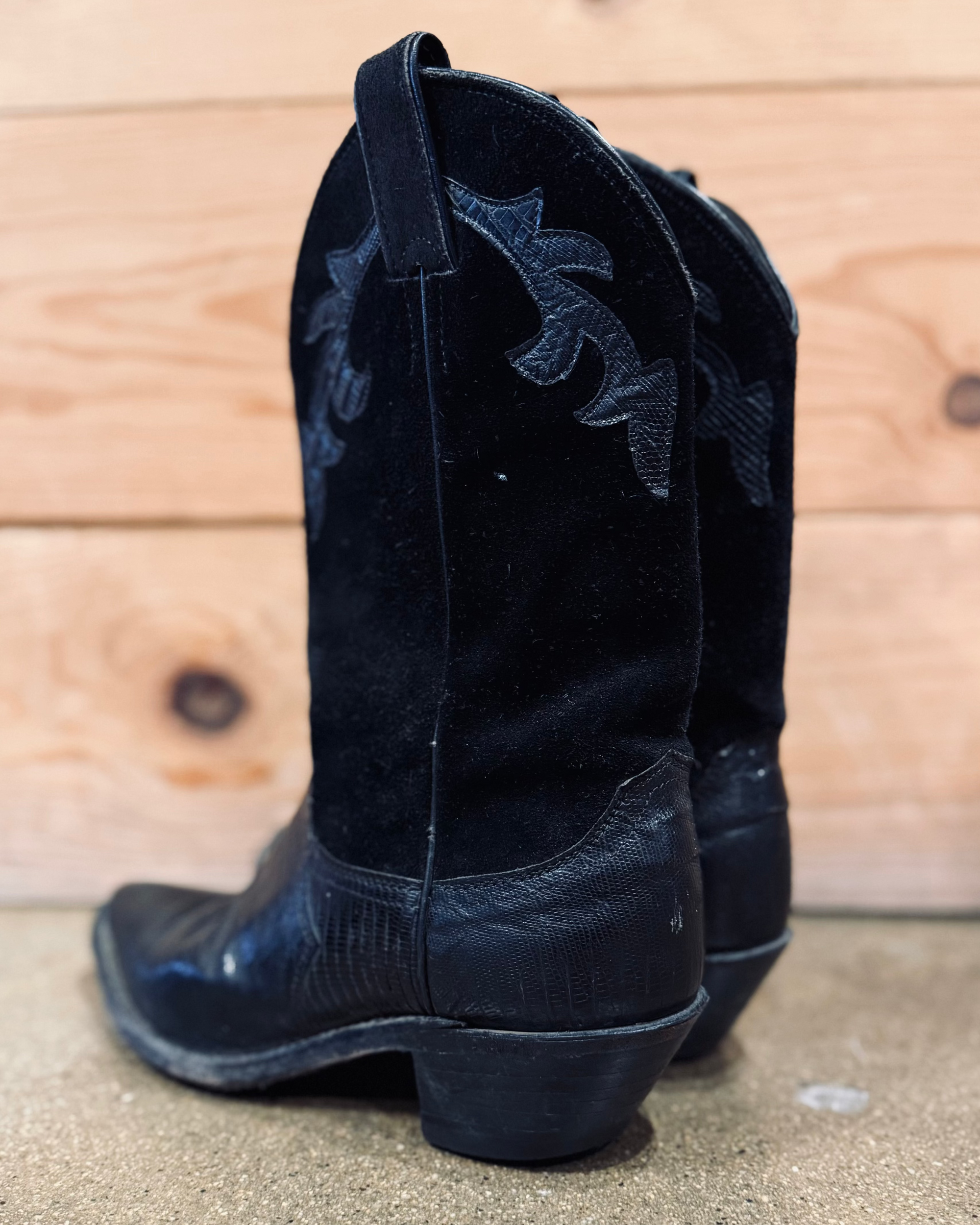 Justin Suede and Leather Cowboy Boot - Burnout