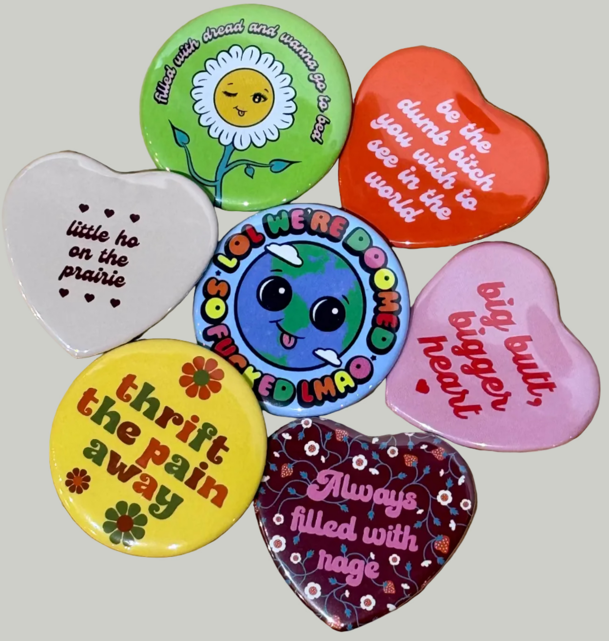 Button Pins - Big - Burnout