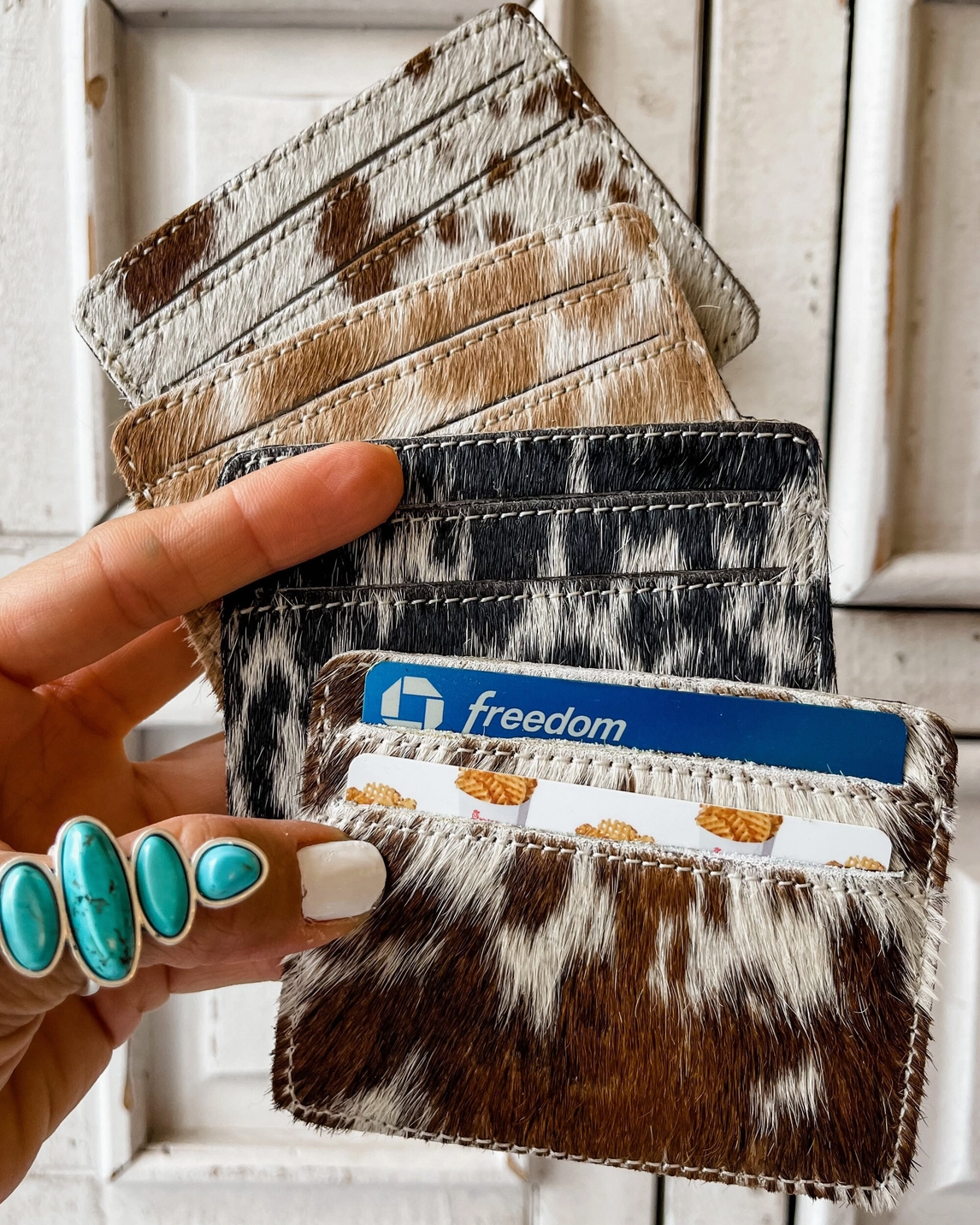Cowhide Card Holder - Burnout