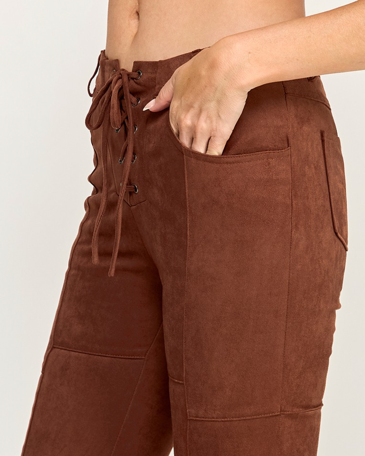 Lace Up Flare - Tan