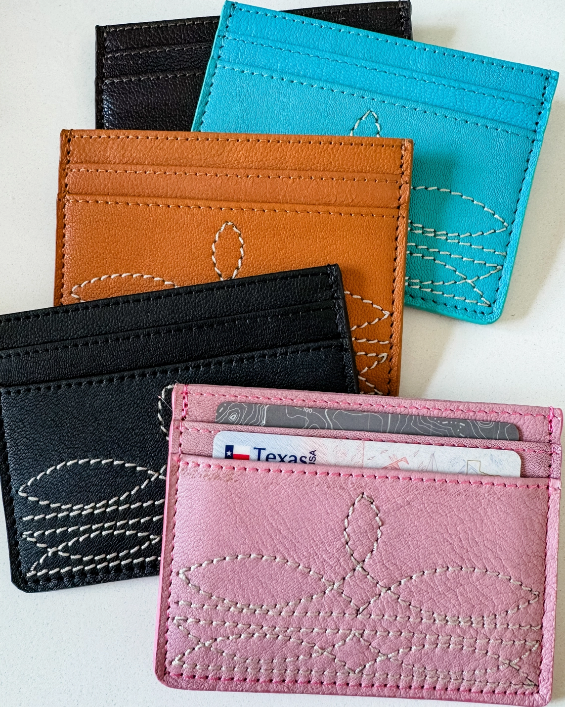Boot Stitch Card Holder - Burnout
