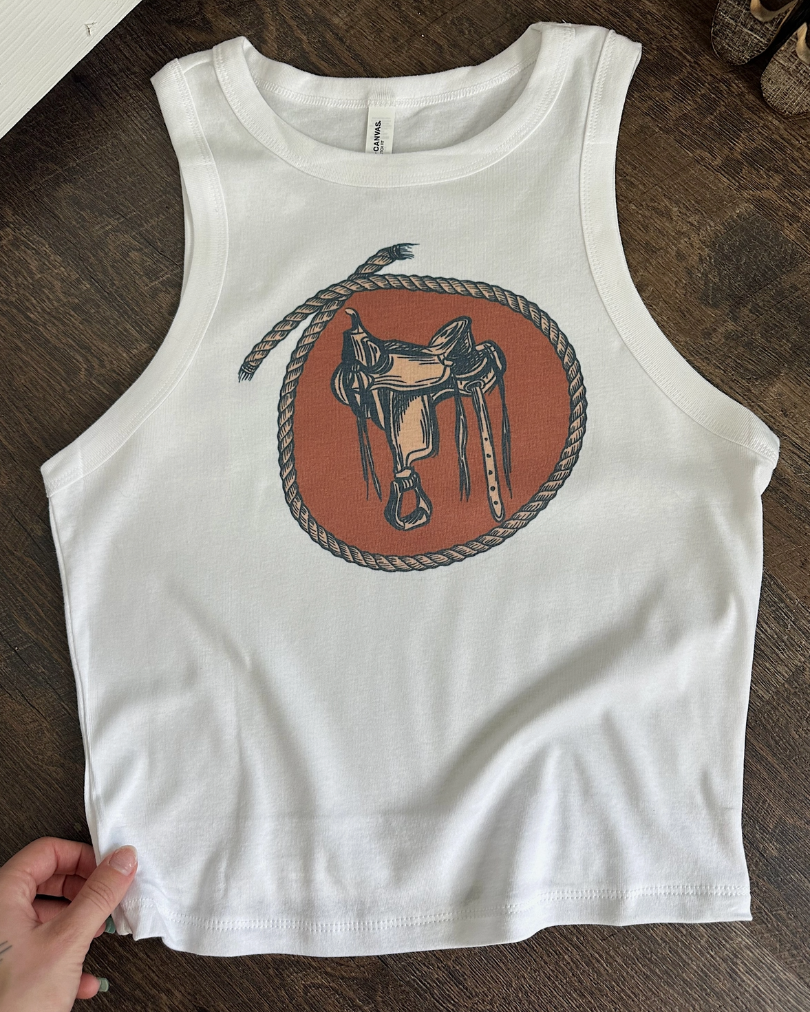 Saddle Up Crop Tank - Burnout