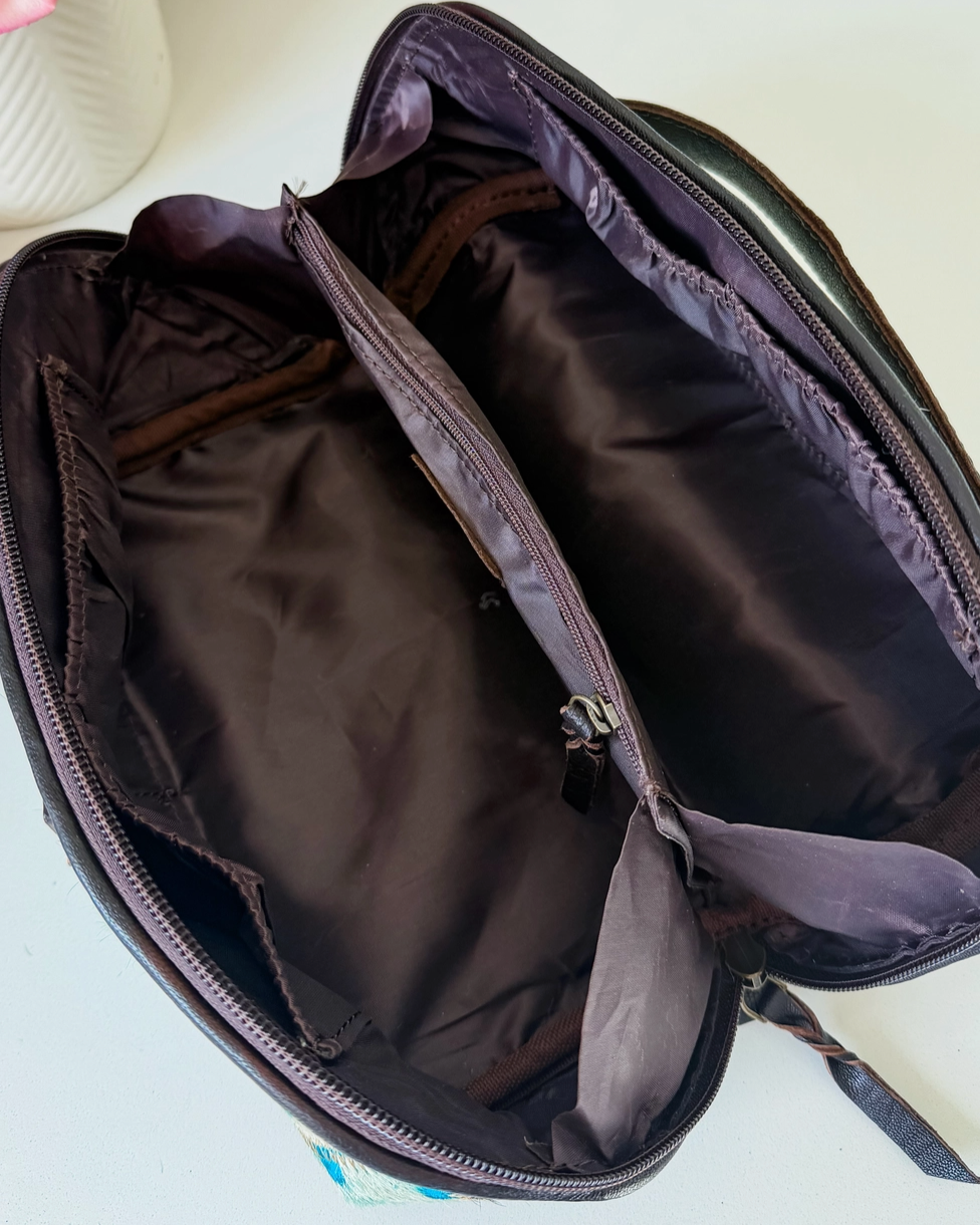 Ella Cowhide Makeup Bag - Burnout