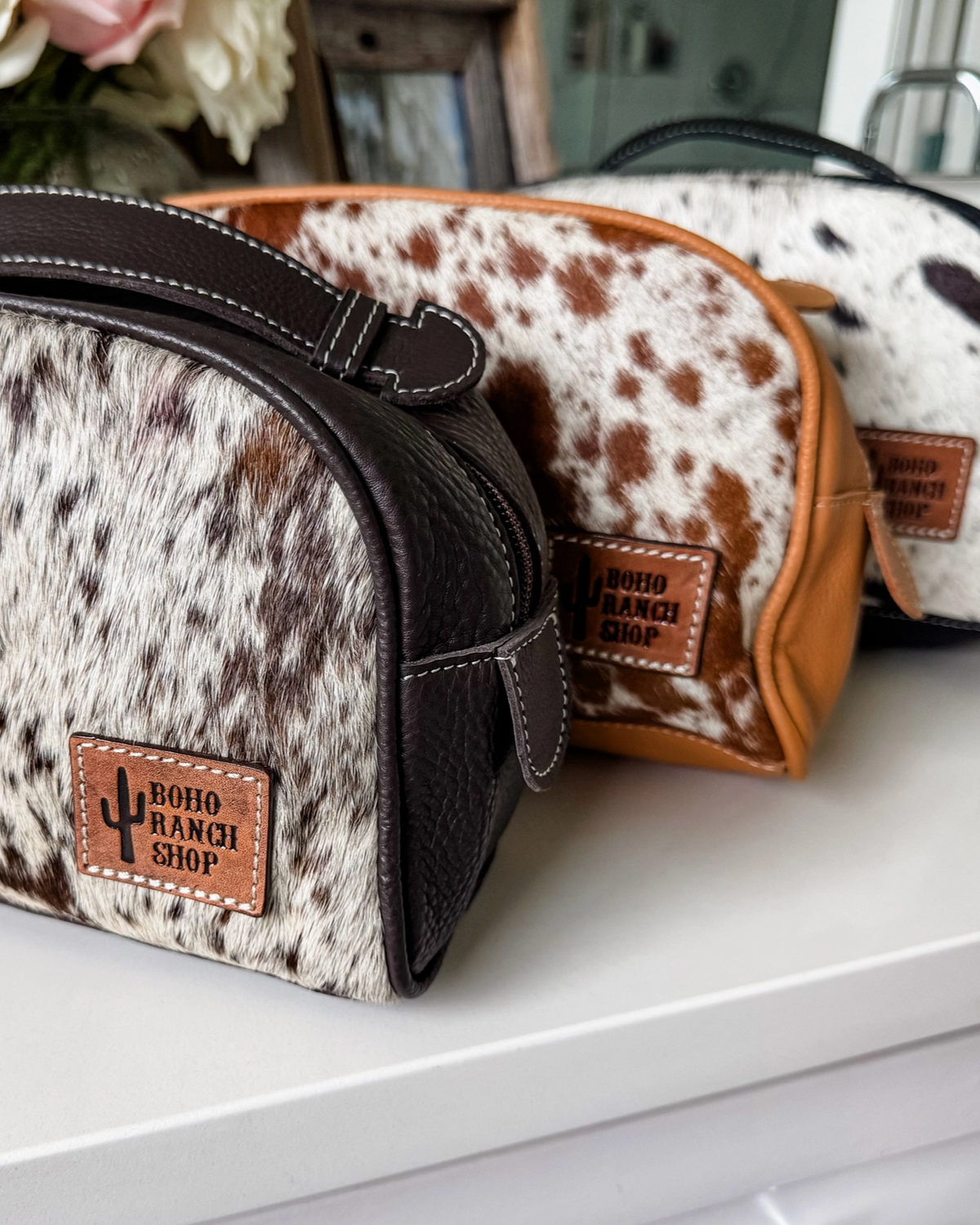 Leather Toiletry Travel Bag - Burnout