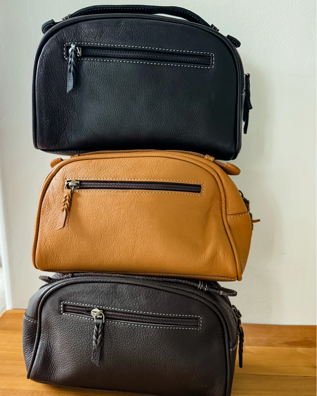 Leather Toiletry Travel Bag - Burnout