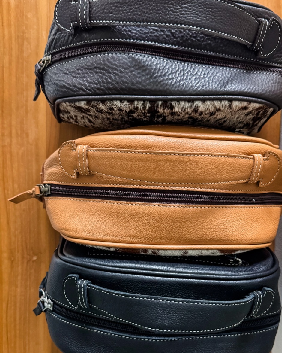 Leather Toiletry Travel Bag - Burnout