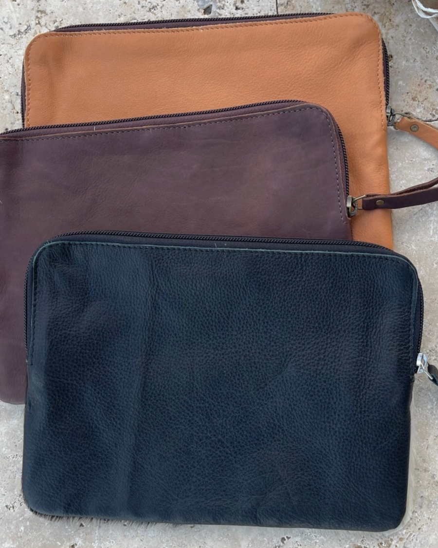 Cowhide Accessory Pouch - Burnout