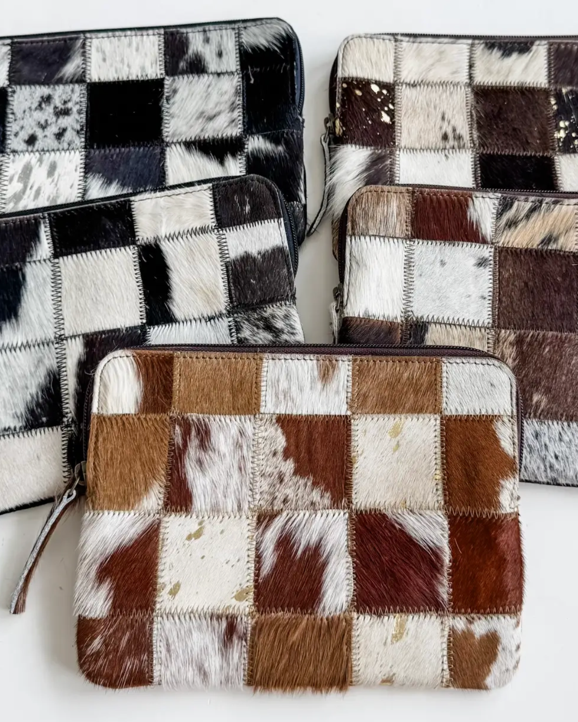 Cowhide Accessory Pouch - Burnout
