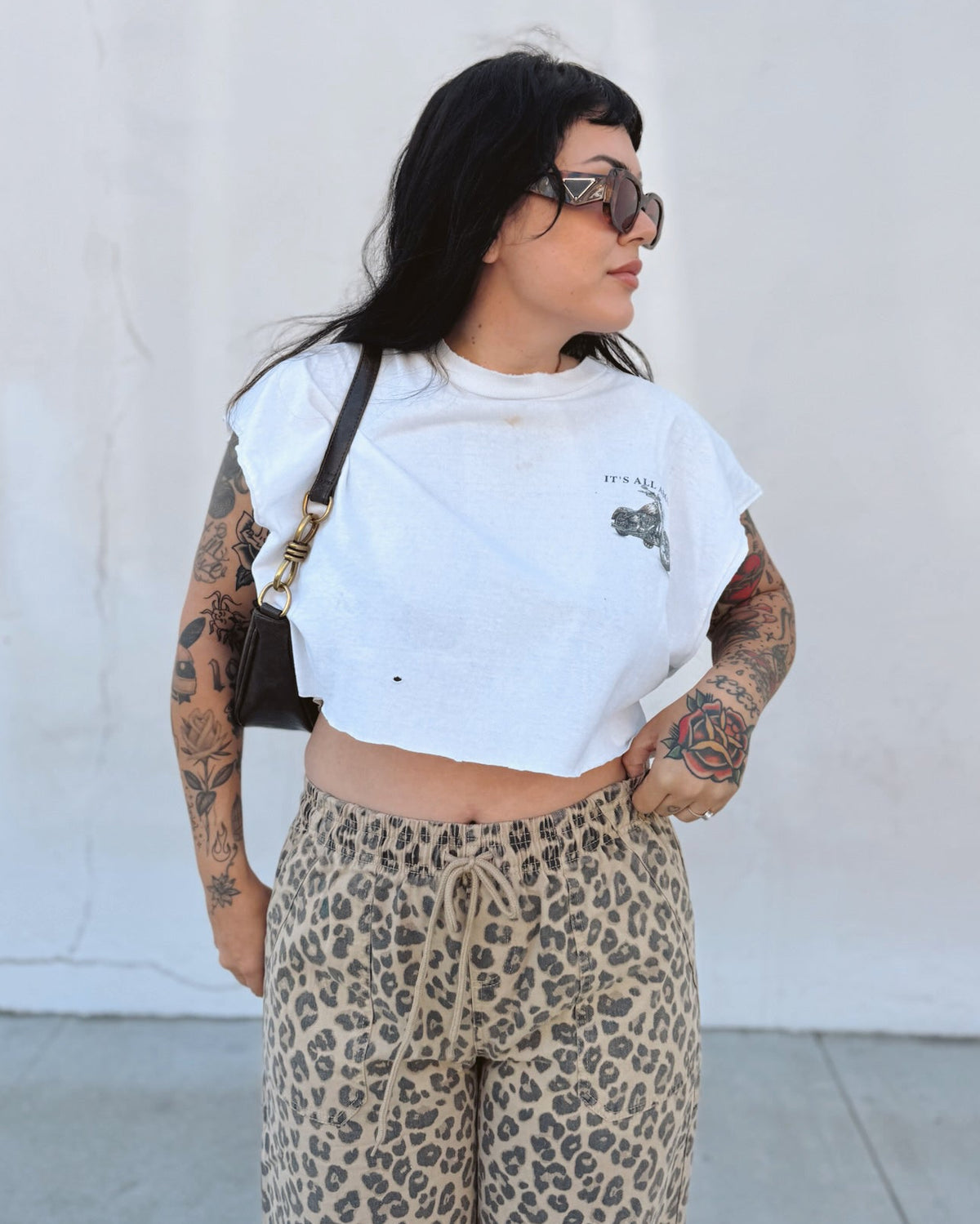 Leopard Barrel Pants - Burnout
