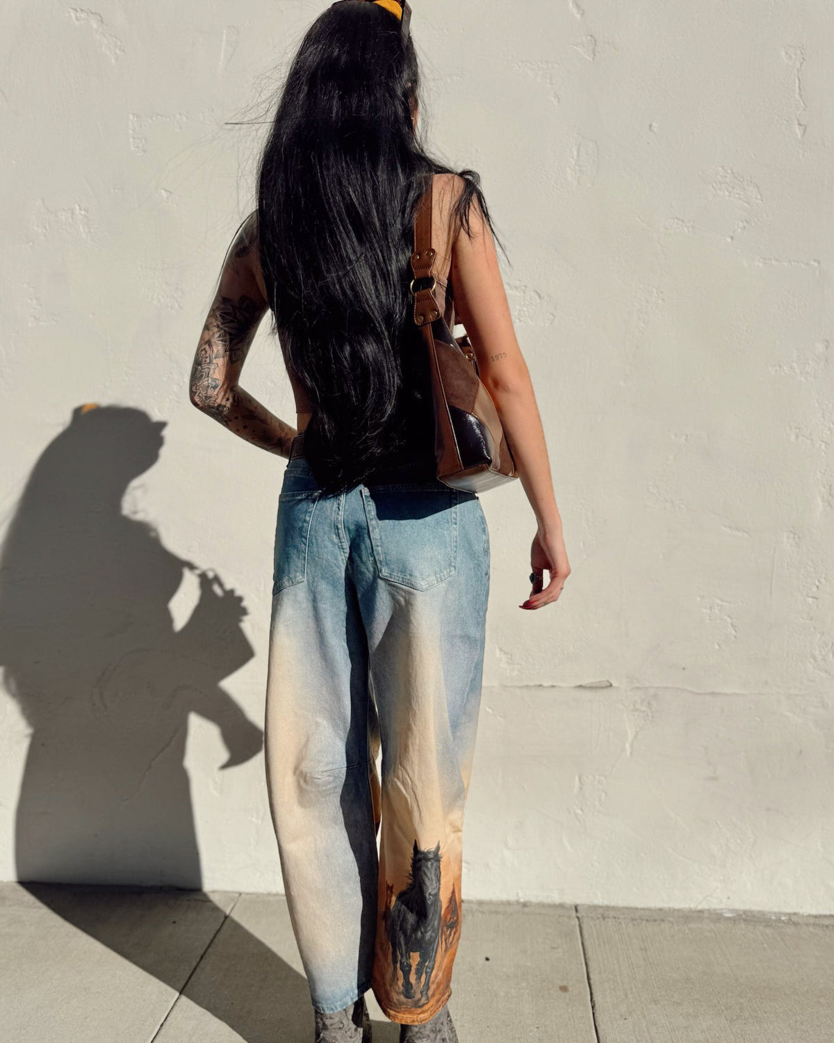 Wild Horse Barrel Jeans - Smaller Print - Burnout