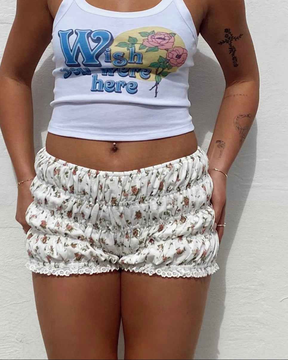 Ditsy Floral Smocked Micro Shorts